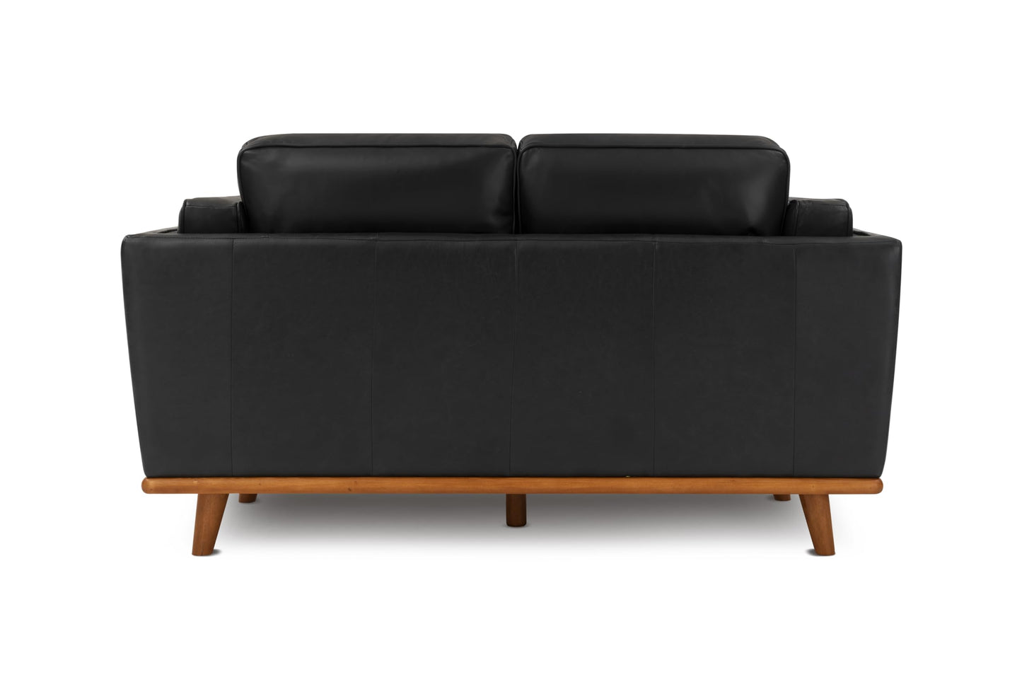 Valencia Artisan Full Leather Loveseat Sofa 66”| Pure Full Italian Nappa Leather Couch, Solid Wood Accent, Ultimate Comfort, Black