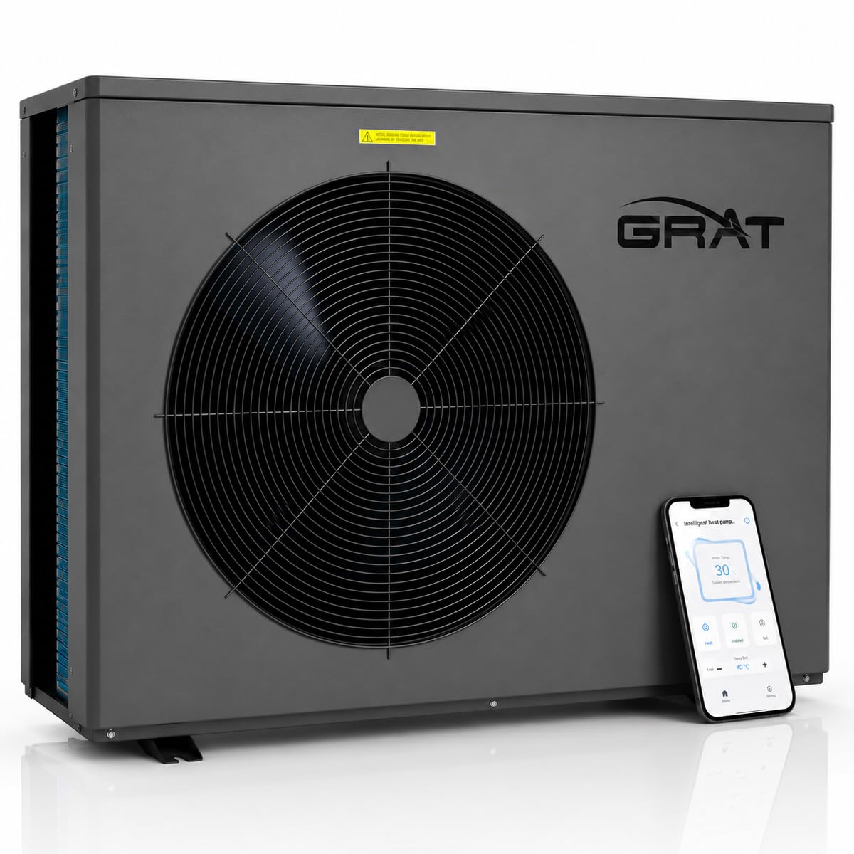 Full Inverter Heat Pump for Hot Tub and Bath, 75000 BTU Electric Swimming Pool Heater, 21,000 Gallons for Above and In ground Pools, WiFi Capable Timer, Heating and Cooling, Defrosting, 220-240V, 60Hz