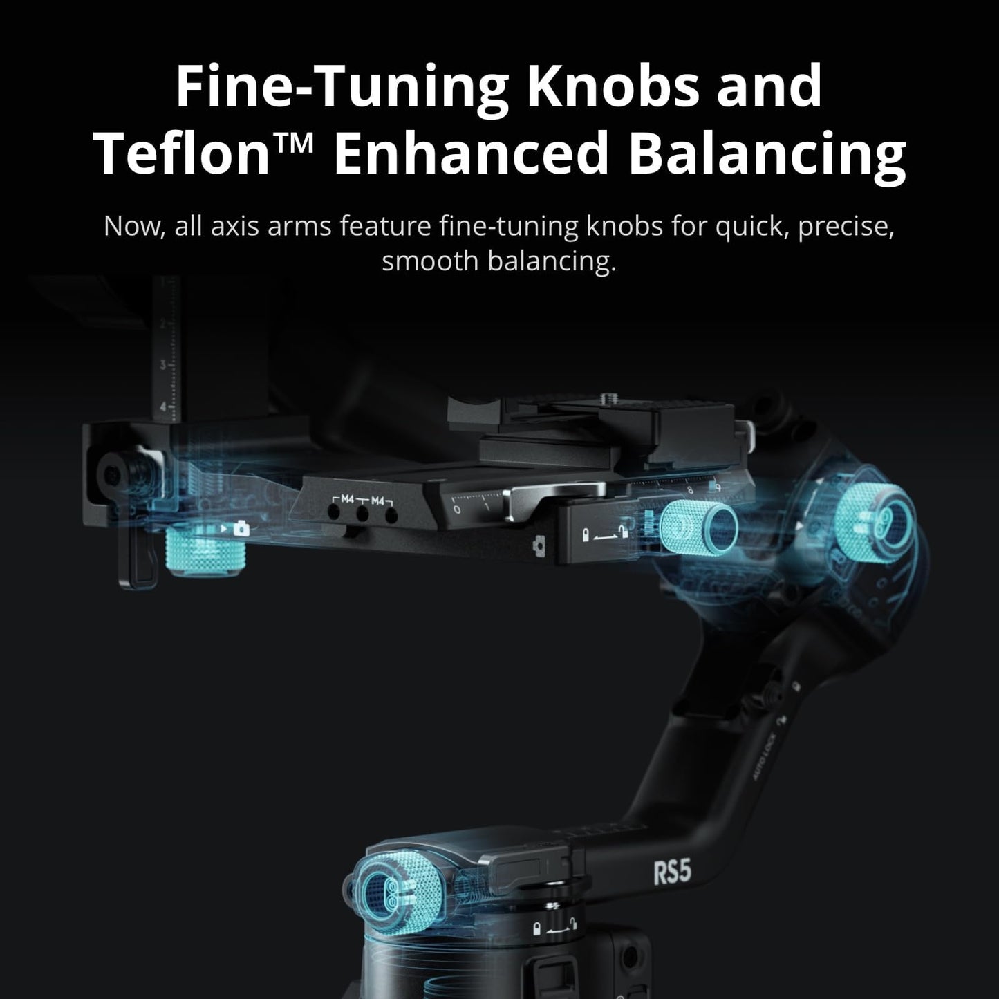DJI RS 5 Combo, Gimbal Stabilizer for Camera Canon/Sony/Panasonic/Nikon/Fujifilm, Intelligent Tracking, Electronic Briefcase Handle, Fine-Tuning Knobs, New Z-Axis Indicator