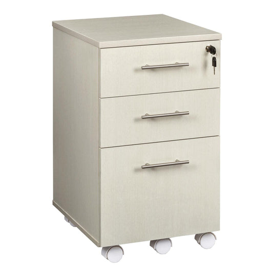 Safco Mayline MNBBFTSS Medina 3-Drawer Lockable Mobile File Cabinet, 26.75"H, Textured Sea Salt Laminate