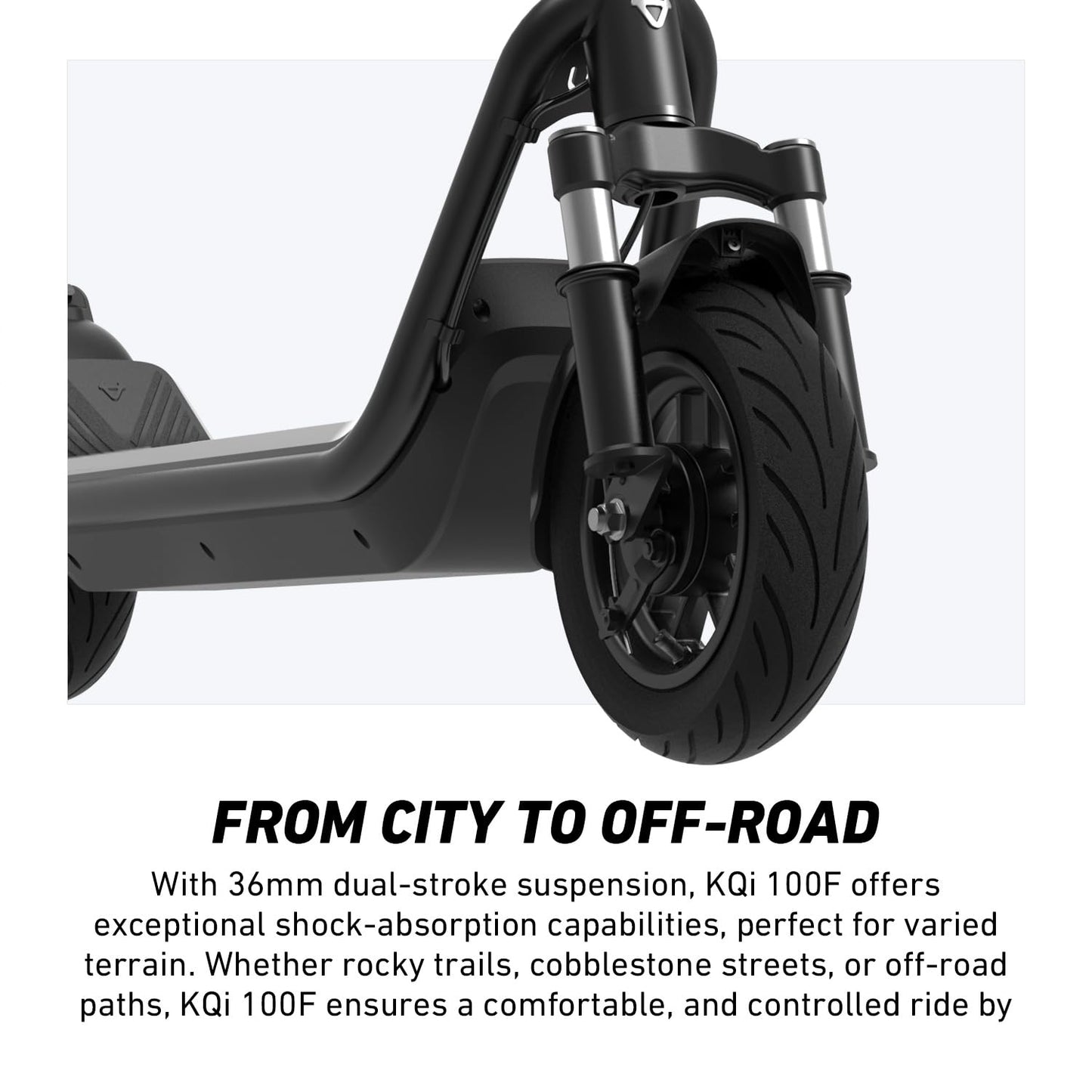 NIU K100F Electric Scooter for Adult - w/Suspension, Foldable Handlebar, Peak 600W, 18 Max Miles, Top 17.4 MPH, 9.5×2.3'' Tires, Folding Portable Lightweight E-Scooter for Daily Commute