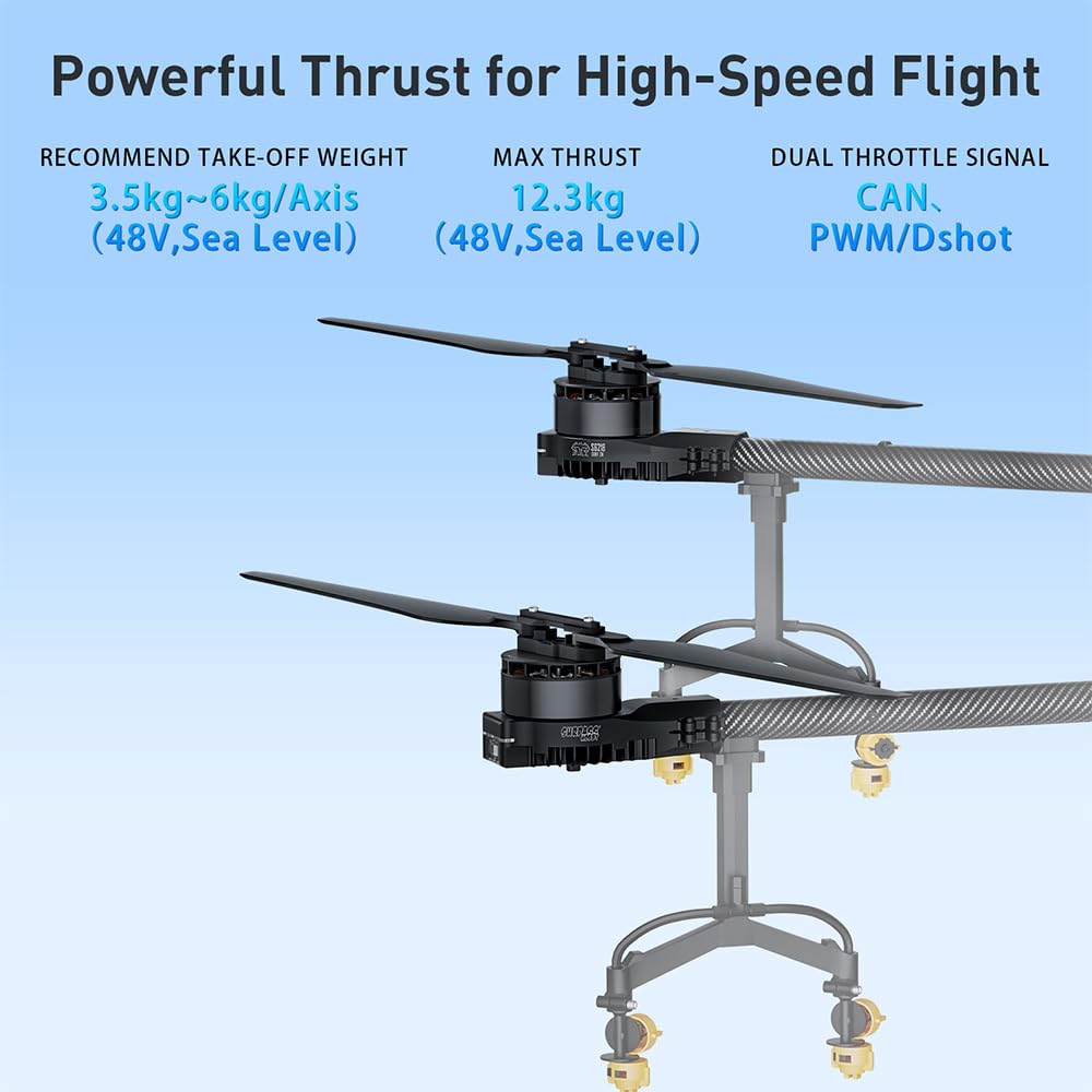 Surpass Hobby S6218 130KV Brushless Motor Thrust 12.3kg for Agricultural Drone UAV Power System (Propeller: 2480 CW)
