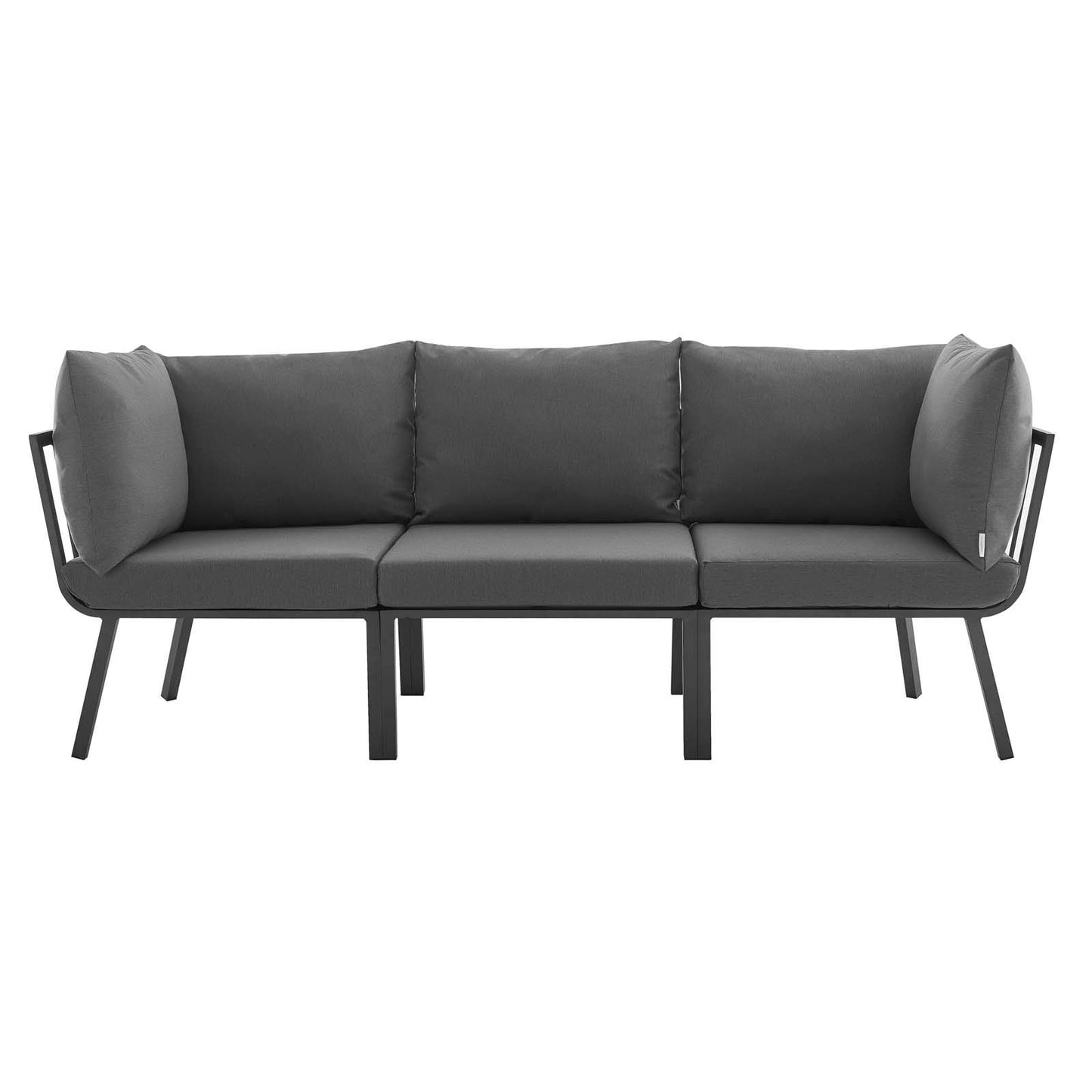 Modway Riverside Outdoor Furniture, 3-Piece Set, Gray Charcoal