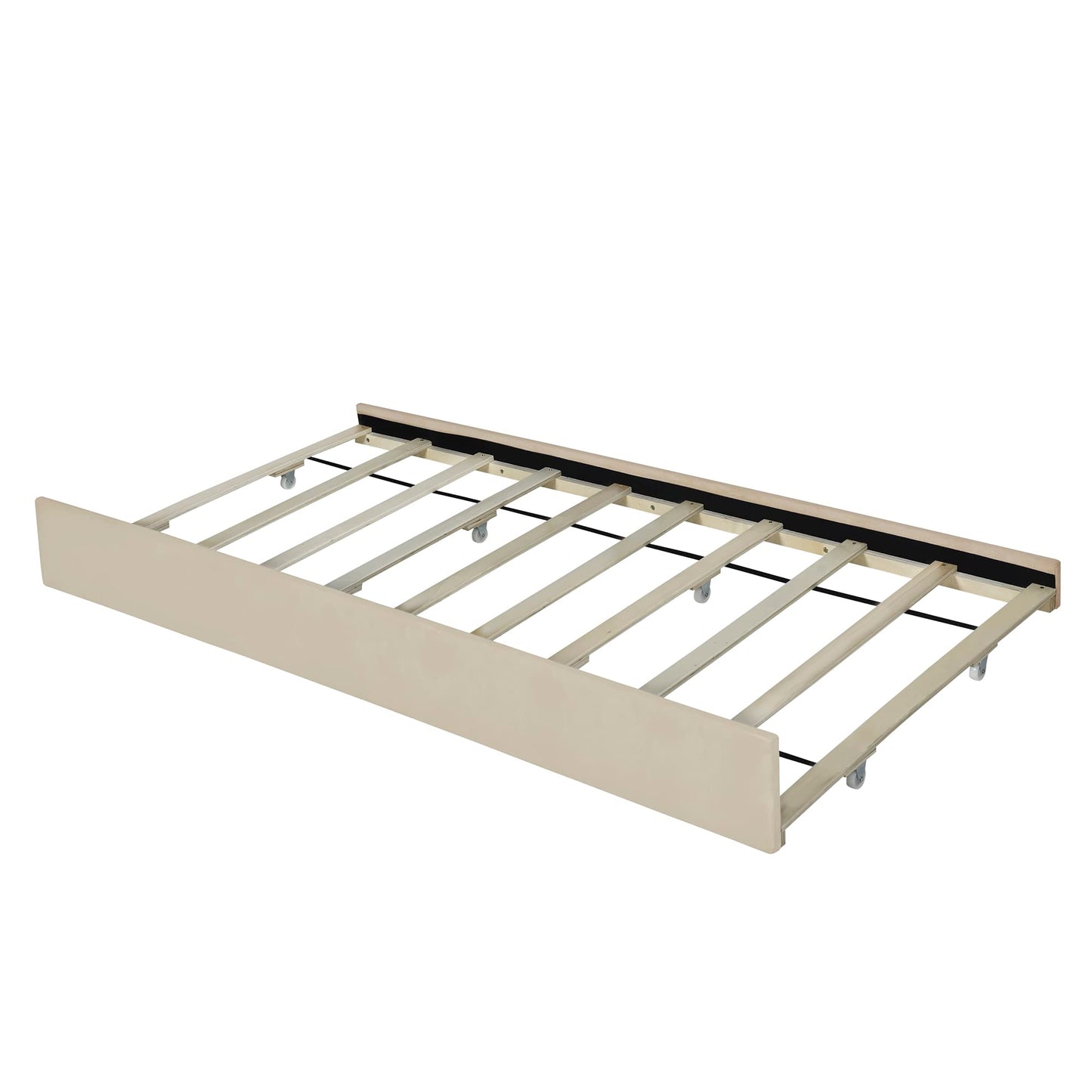 Bellemave Queen Size Upholstered Bed Frame with 2 Drawers & 1 Twin XL Trundle, Velvet Platform Storage Bedframe Mattress Foundation, Queen Trundle Bed Frame,Easy Assembly,Beige