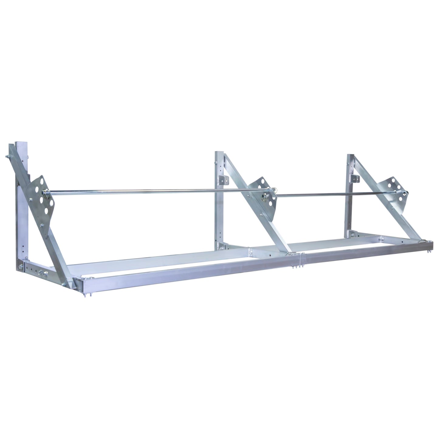 Extreme Max 5001.6464 Wall-Mount Aluminum Fold-Up Tire Rack for Race Trailer, Garage, Shop, Enclosed Trailer, Toy Hauler - 8', Silver