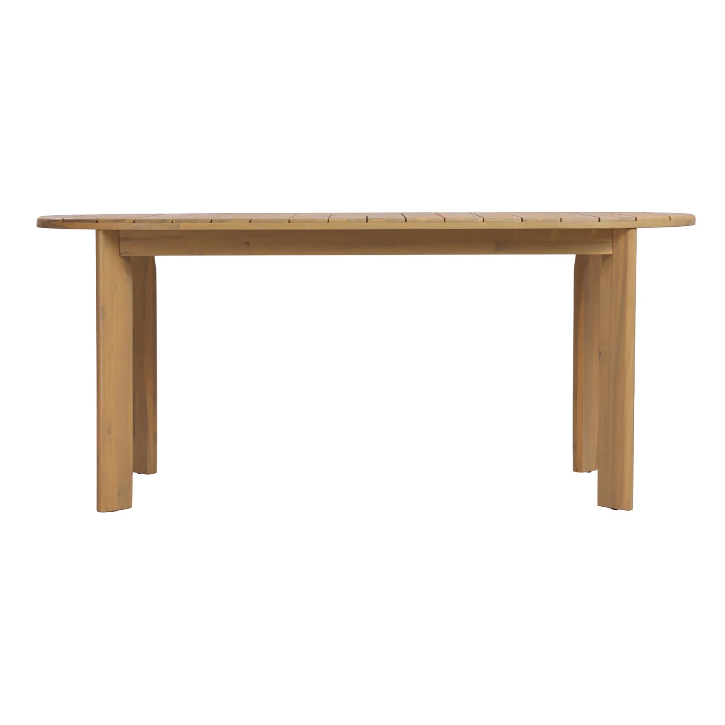Christopher Knight Home Linda 70.67" Outdoor Dining Table, Solid Acacia Wood Patio Table for Patio Furniture Set, Modern Dining Table with Slat Panel Oval Top for Deck Garden Backyard, Light Teak