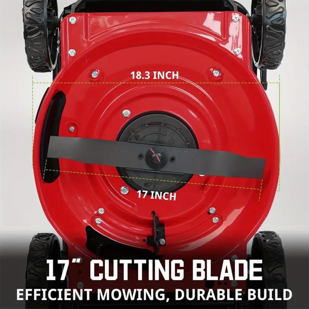 40V Cordless Lawn Mower 17" Walk Behind Mower, 3-in-1 Brushless Push Electric Lawn Mower with 4.0Ah Battery & Charge, 46L Grass Bag, 6 Adjustable Cutting Heights, for Garden/Patio/Yard/Lawn