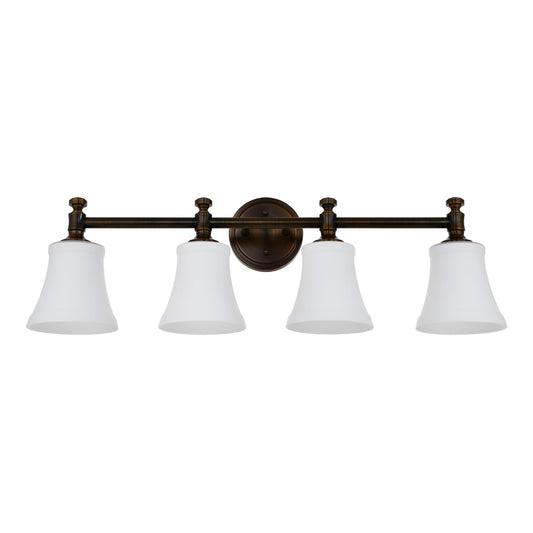 Antique Bronze Bathroom Vanity Light Fixtures, Traditional 4 Lights Wall Sconce Lighting with Large Opal Glass Shade, Porch Wall Mount Light Fixture for Bathroom, Mirror Cabinets Hallway Stairs