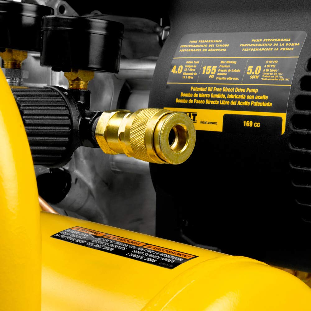 DeWalt 4 Gallon Portable Gas Powered Oil Free Honda Engine Direct Drive Air Compressor (DXCMTA5590412)