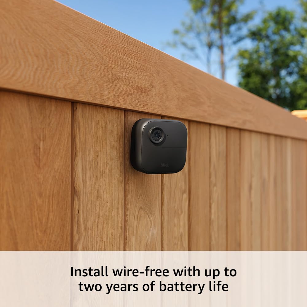 Like-New Blink Outdoor 4 – Wireless smart security camera, two-year battery, 1080p HD day and infrared night live view, two-way talk – 2 camera system
