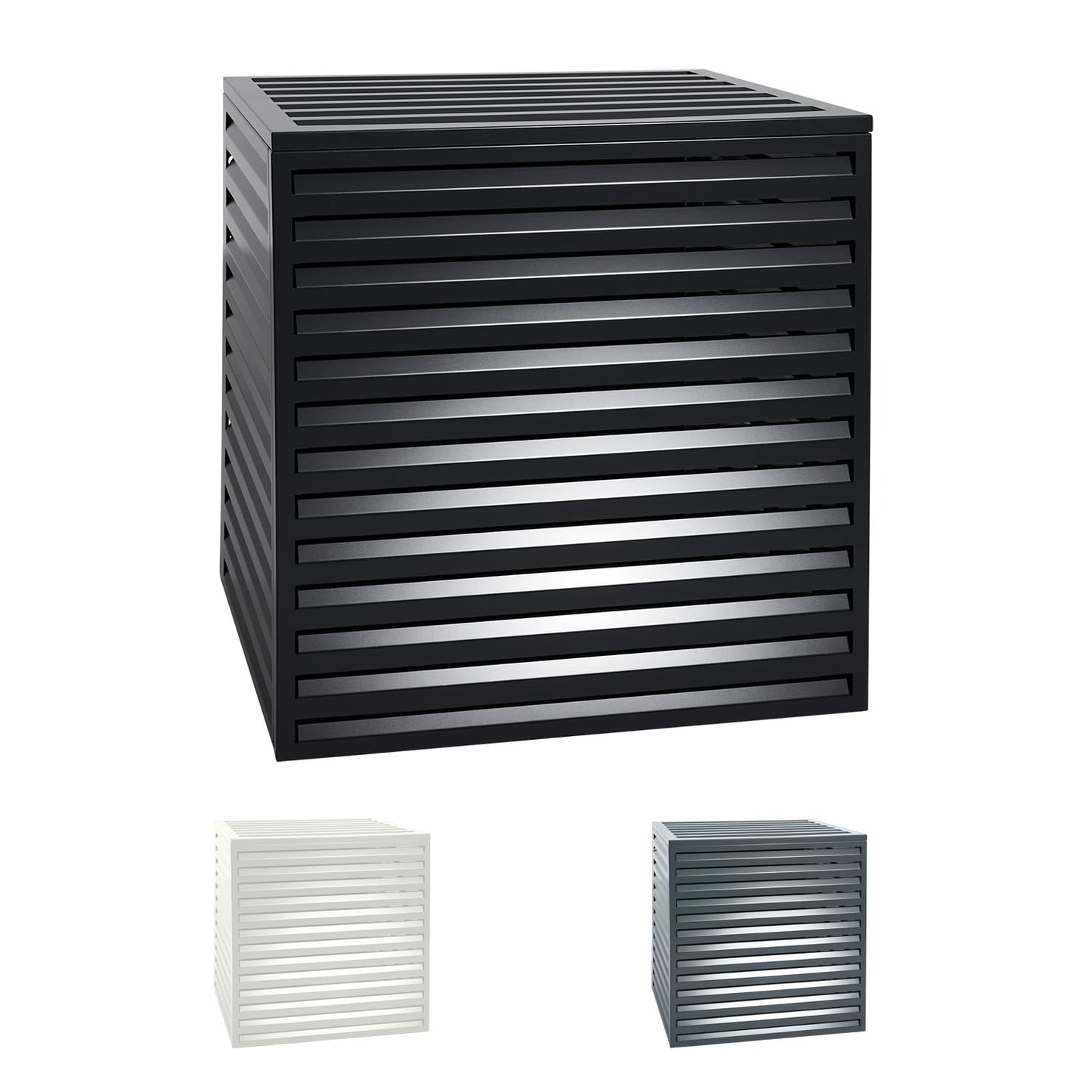 EVOLAR HVAC Central Air Conditioner Cover for Outside Units, Aluminium Heat Pump Cover - Heavy Duty Outdoor AC Unit Sound Barriers - XL, Black