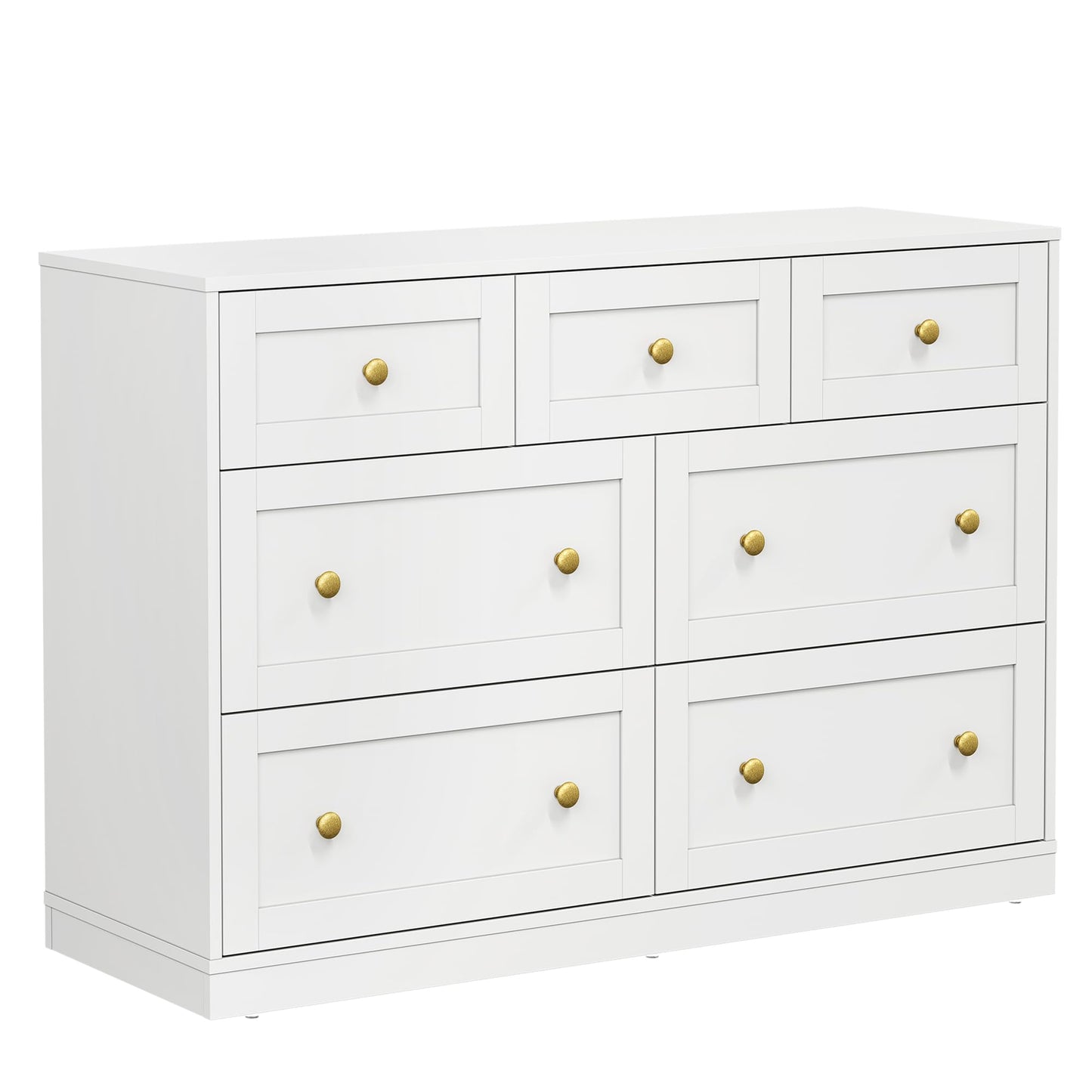 RoyalCraft 7 Drawer Dresser, White Dresser for Bedroom, Wood Chest of Drawers, Modern Dresser TV Stand for Living Room, Closet, Entryway