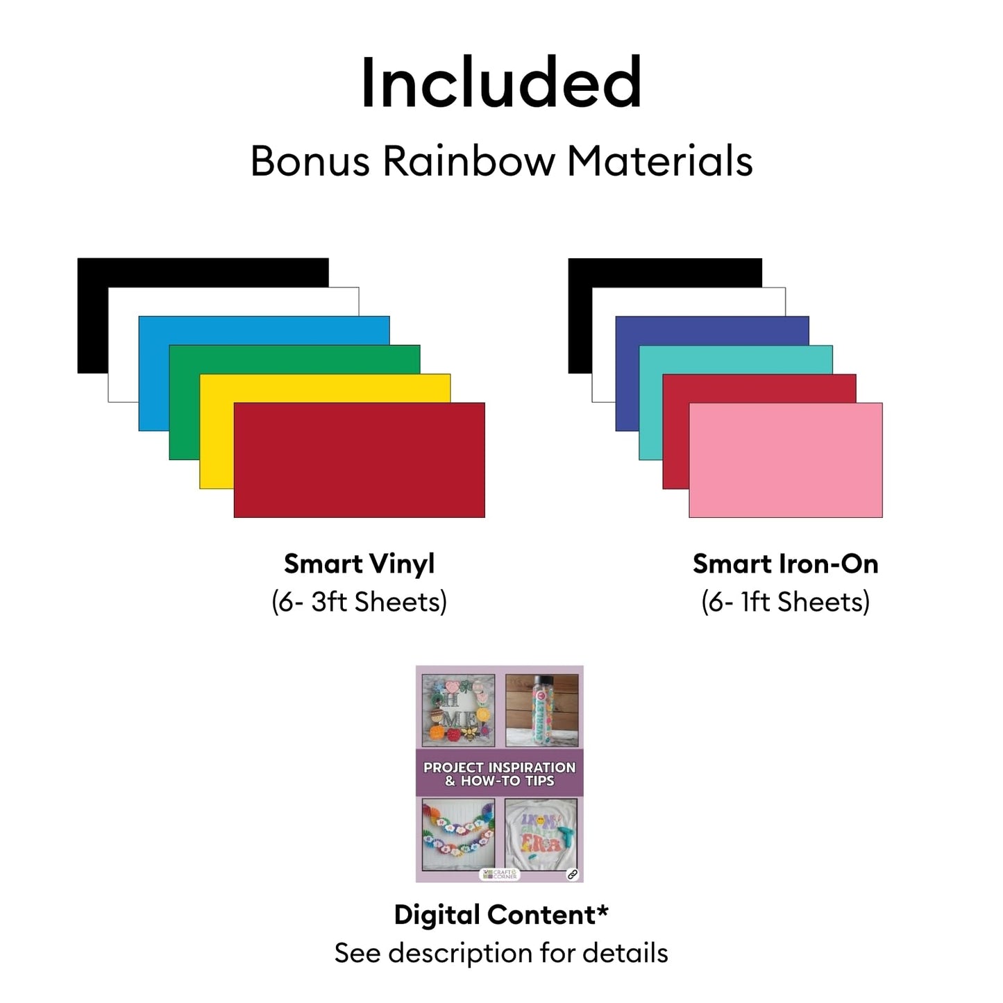 Cricut Joy 2 Rainbow Essential Bundle – Compact Smart Cutting Machine with Smart Vinyl, Smart Iron-On, Cardstock, Insert Cards & Printable Vinyl – Create Up to 75 Projects