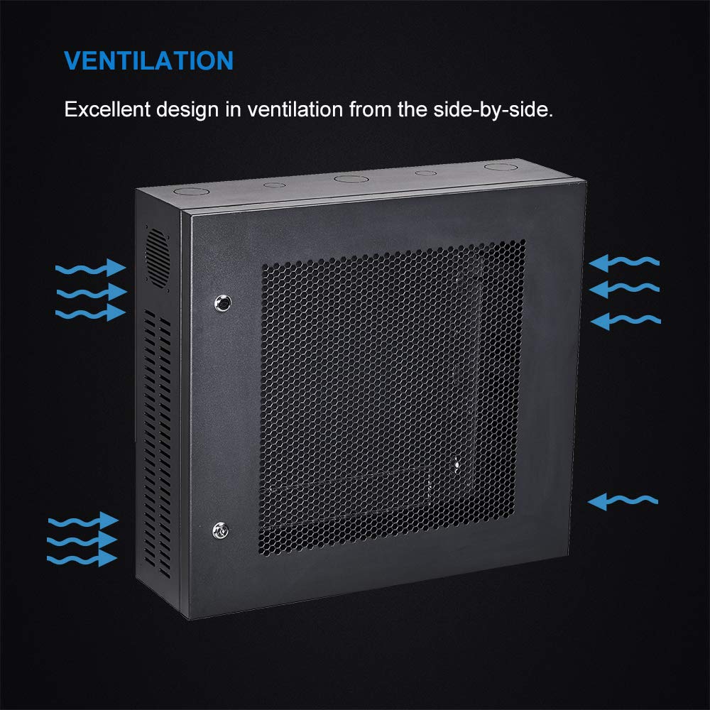 Kenuco Heavy Duty 16 Gauge Steel DVR Security Lockbox and Swing Open Top 24'' x 21'' x 7'' - (Black)