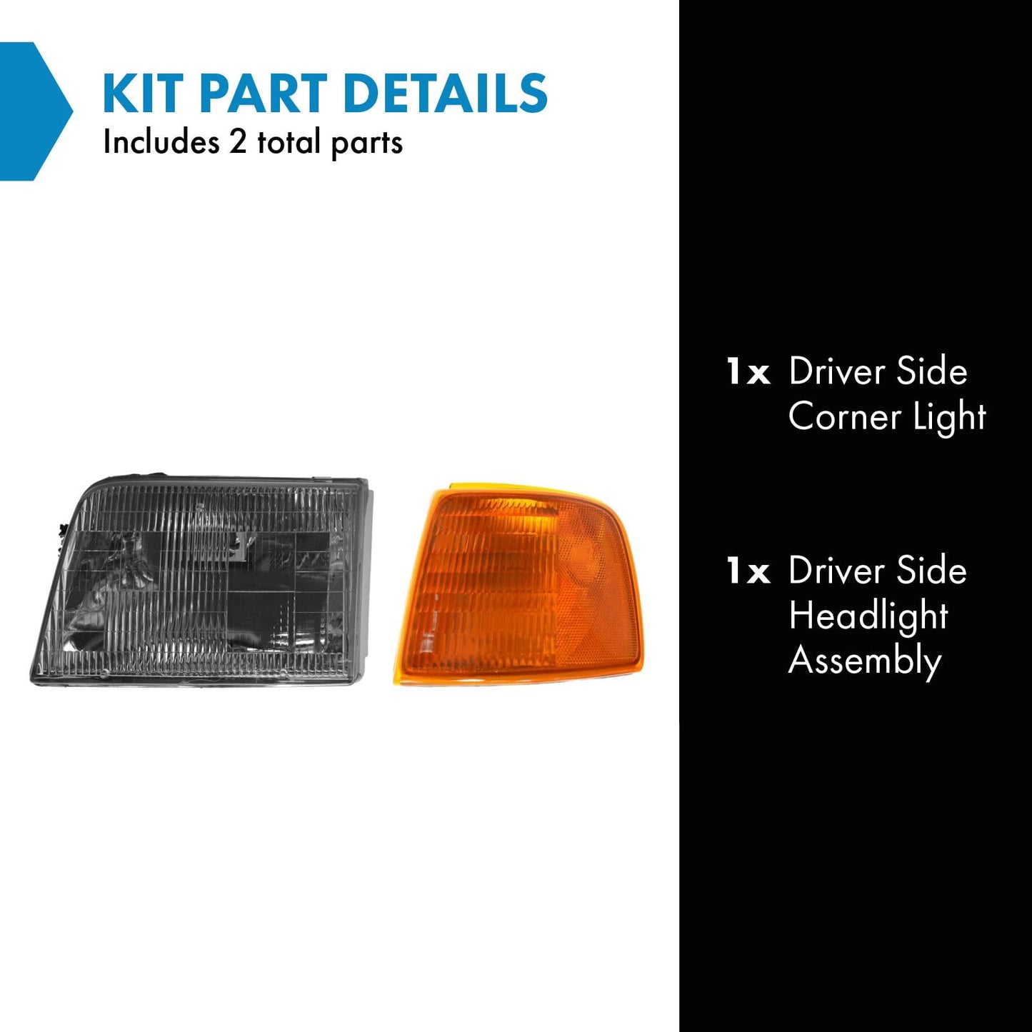 TRQ Lighting Kit for 1993-1997 Ford Ranger, Model LKA87337, White