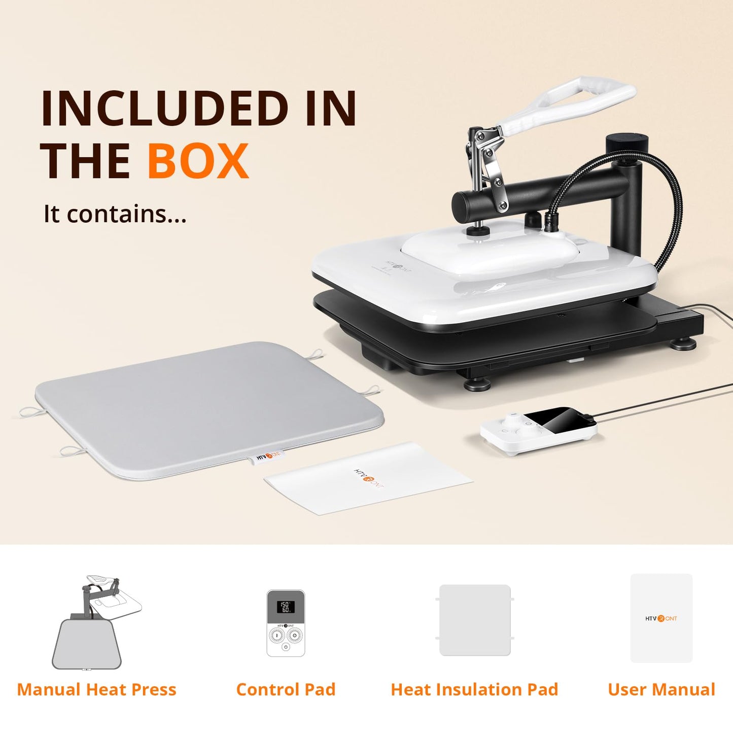 HTVRONT Heat Press Machine for T Shirts - 15x15 Swing Away Shirt Press Machine - Professional Heat Press for Sublimation, Vinyl, Heat Transfer Projects, Heats Up Fast & Distribute Heat Evenly (White)