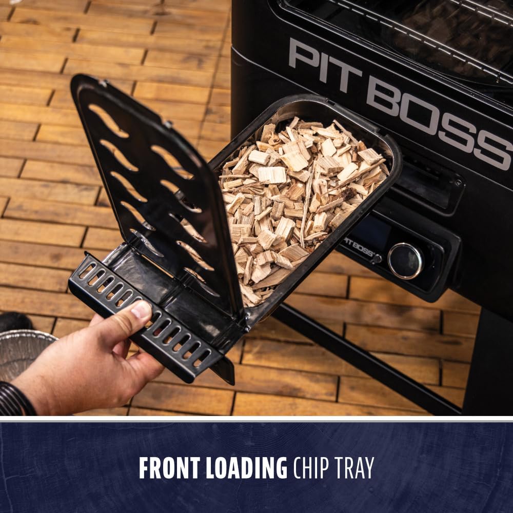 Pit Boss 4-Series WiFi & Bluetooth Digital Vertical Smoker with LCD Digital Controller and Wood Chip Tray, 1,320-Sq. In. 6-Rack Cooking Space, 100°F to 300°F Temperature Range, Meat Probe, Black