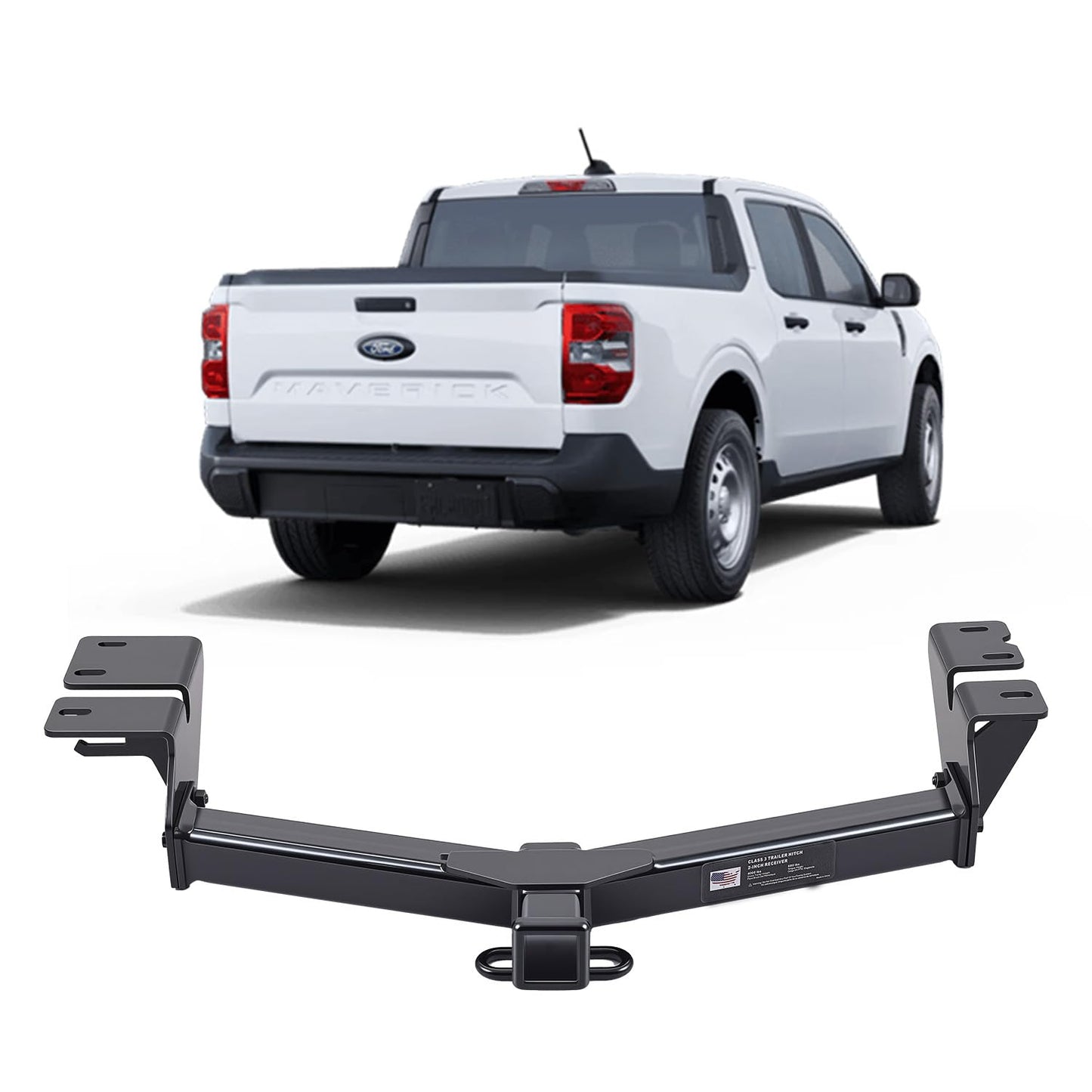 2” Receiver Trailer Hitch for 2022–2025 Ford Maverick (No Factory Tow Package) | Class 3 | 4,000 lbs Towing | Easy Bolt-On Install