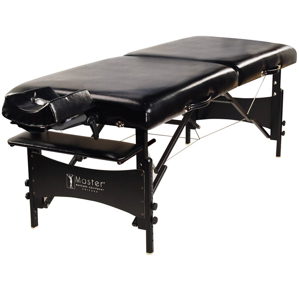 Master Massage 30" Galaxy Professional Portable Massage Table Package with Accessories in Black - Memory Foam Cushioning - Tattoo Table- Spa Salon Beauty Facial Bed