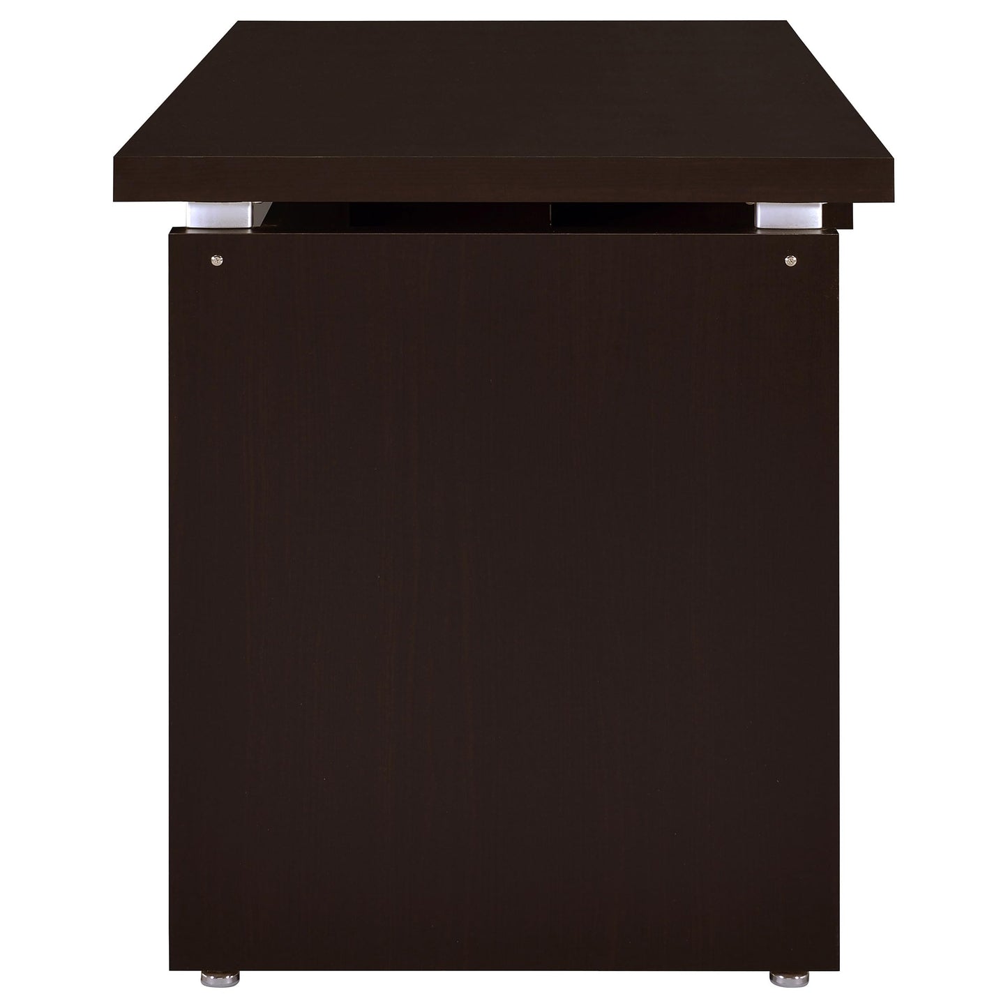 Coaster Home Furnishings - Skylar - Engineered Wood - 55-Inch L-Shape Computer Desk with Slide-Out Keyboard Tray, Mobile File Cabinet, and Metal Extension Glides - Home Office - Cappuccino - 800891