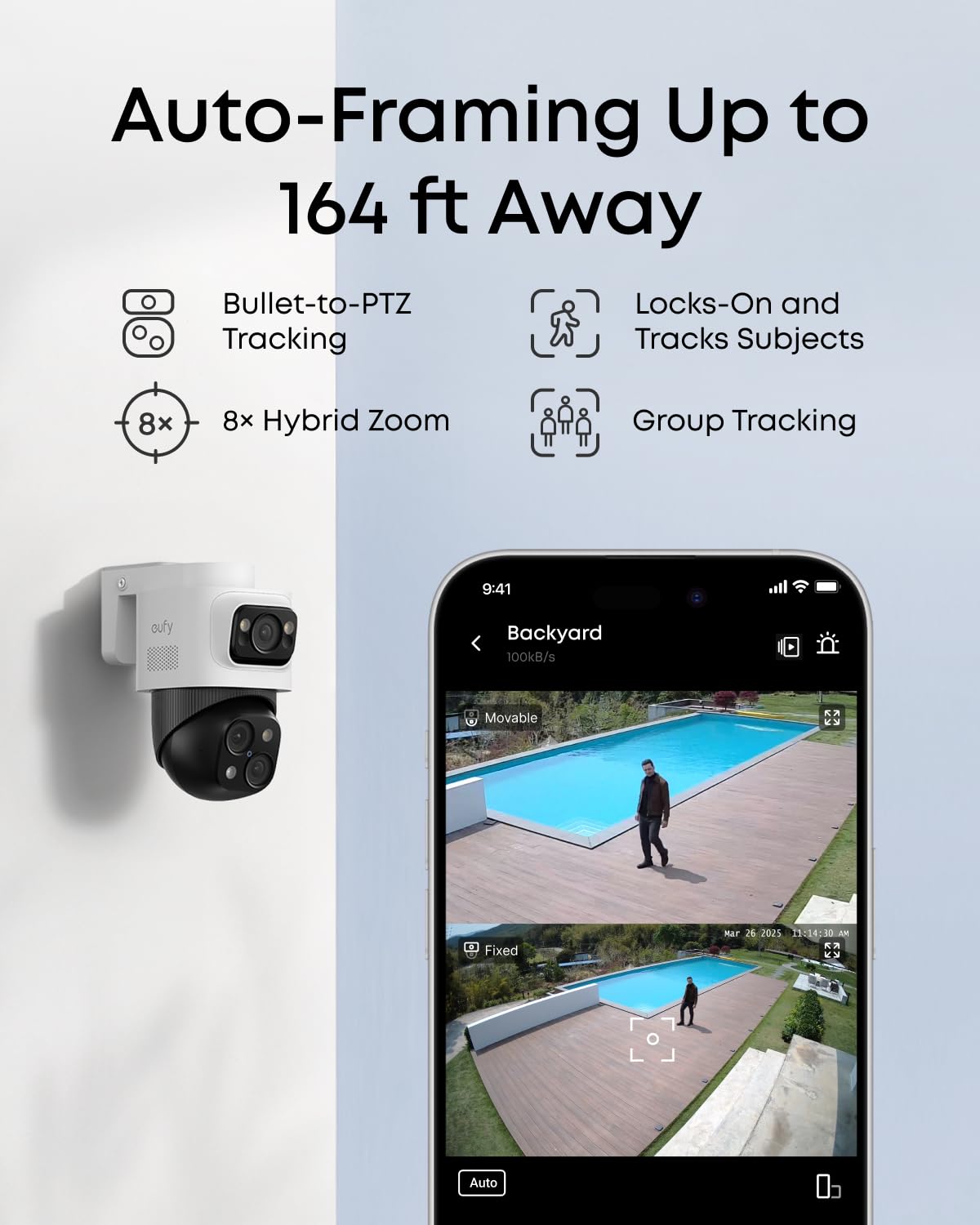 eufy Security 4K NVR Security Camera System S4 Max, POE Wired, 24/7 Recording, Triple Lens Bullet-PTZ Cam, 360° PTZ, Up to 16CH, Cross-Cam Tracking, 8× Auto Zoom, Smart Video Search, 2TB HDD