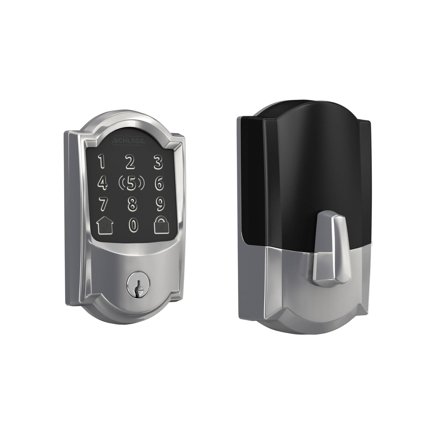 Schlage Encode Plus Smart Wi-Fi Lock for Front Door, Keyless Entry Deadbolt, Unlock with Apple Watch, Built-in WiFi and App Control, Easy Install, Alexa & Apple HomeKit Compatible, Bright Chrome