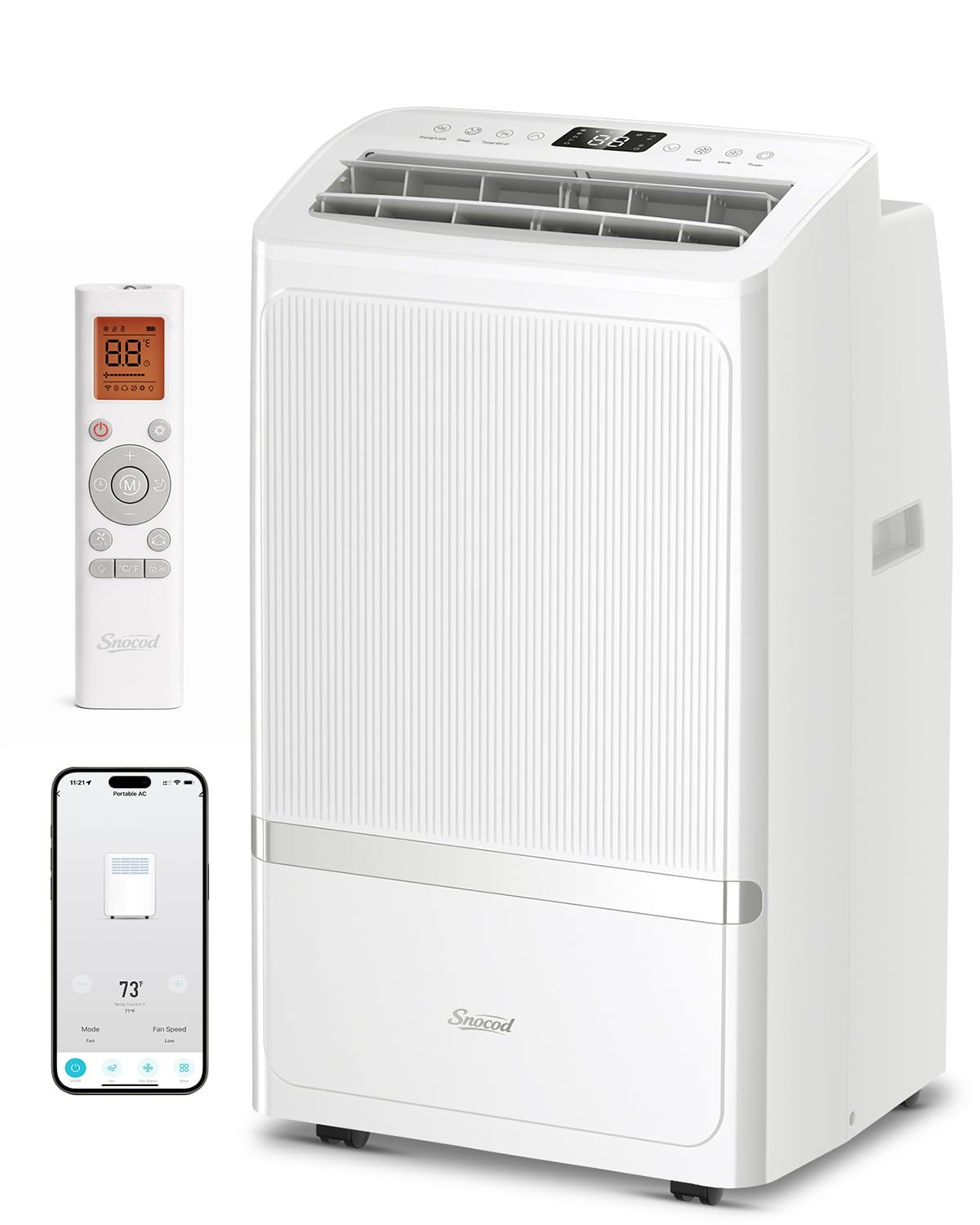 Portable Air Conditioners, 16000 BTU AC Cools up to 800 Sq Ft, Quiet 40 dB Free Stand Portable AC with Drainage-Free Cooling/Fan/Dehumidifier, Sleep Mode, APP&Remote Control, Installation Kit