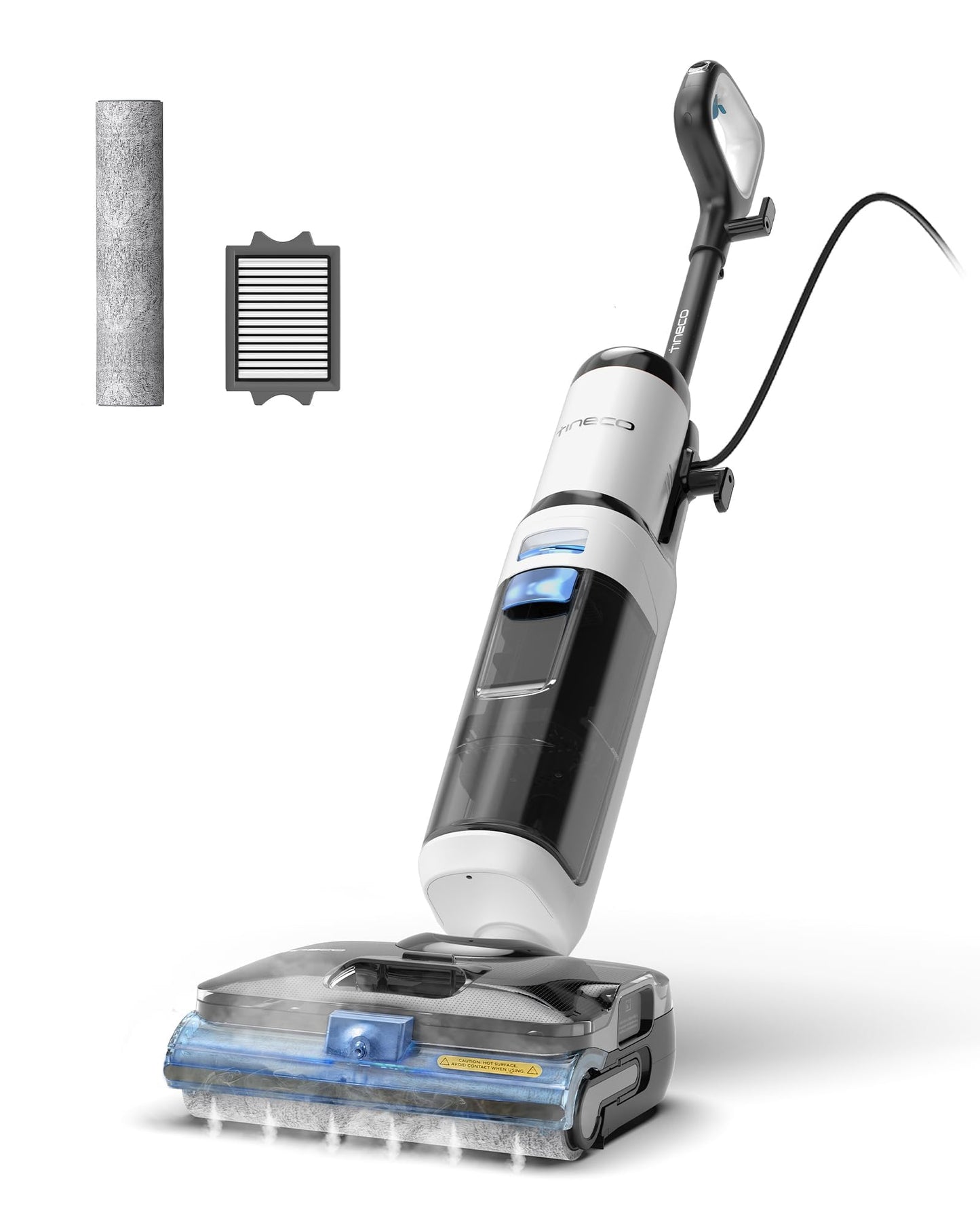 Tineco Corded 3-in-1 Wet Dry Vacuum Mop with Steam Function, FLOOR ONE S6 Stretch Steam, Tineco BoostSteam, 320℉ High-temp Steam Cleaning, 180° Lay-Flat, Anti-Tangle Design, One-Touch Self-Cleaning