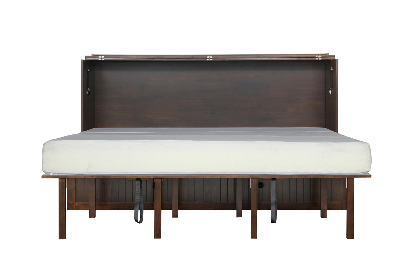Mega Solutions Murphybedz Tuscany Murphy Cabinet Chest Bed with Charging Station 6 Inch (Tobacco, King)