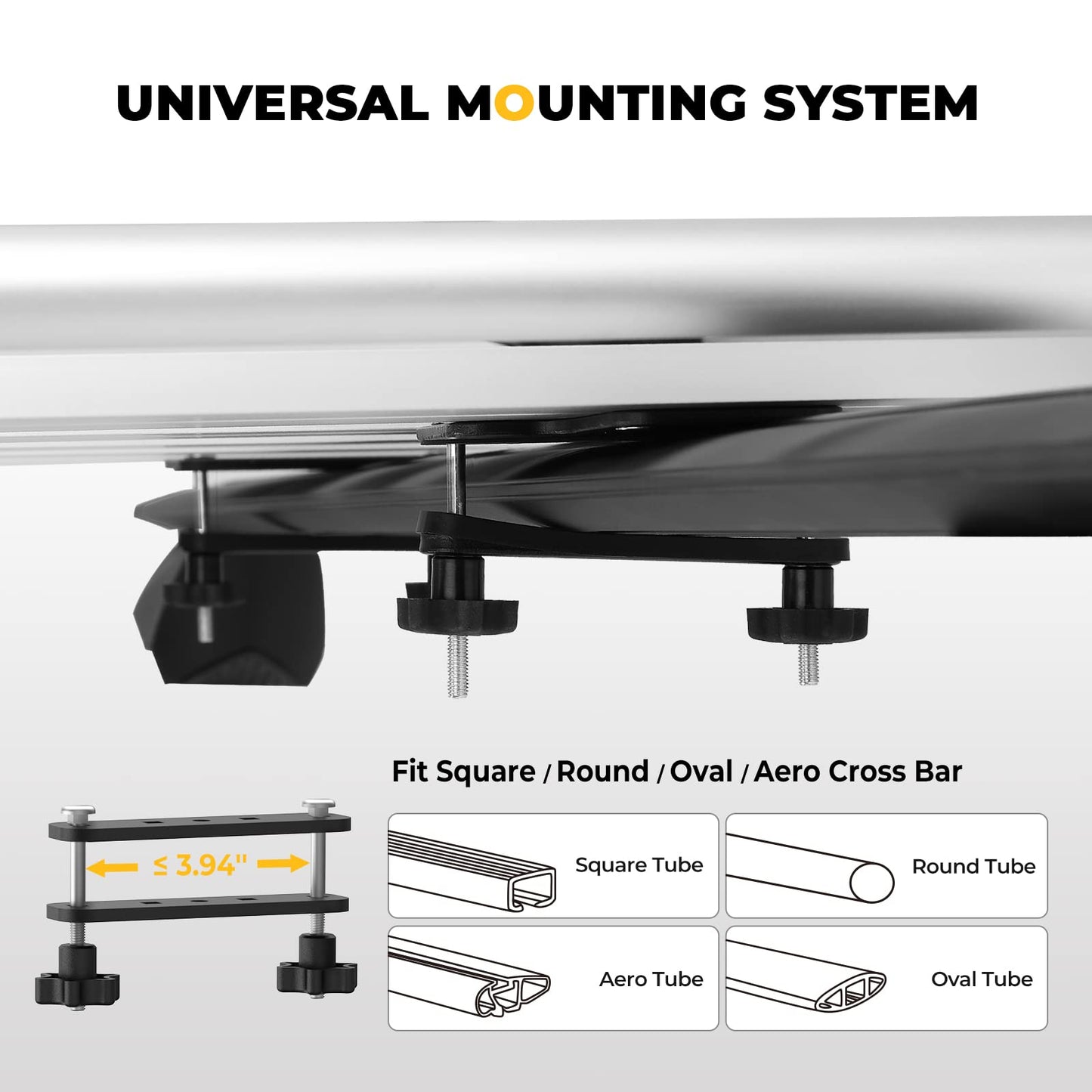 BougeRV Anti-Rust Aluminum Roof Basket 47''x40''x8'', Lightweight Universal Rooftop Cargo Carrier Roof Rack Cargo Basket with Wind Fairing, Roof Rack for SUV Pick Up Truck,150LBS Load Capacity, Silver