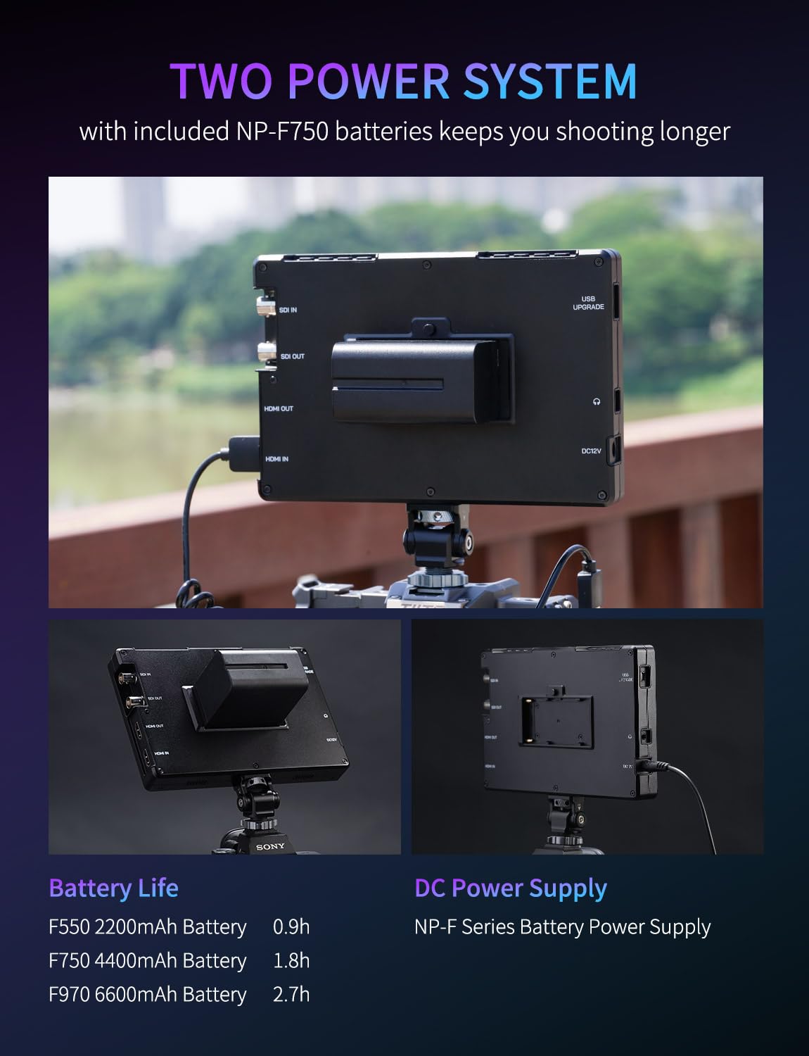 FEELWORLD T7SPRO 3G-SDI 2000Nit Aluminium Camera Field Monitor 7 Inch 1920x1200 IPS DLSR Video Monitor with 4K HDMI in/Out 3D LUTs Waveform 9:16 Marker F750 4400mAh Battery Hot Shoe Mount and Bag