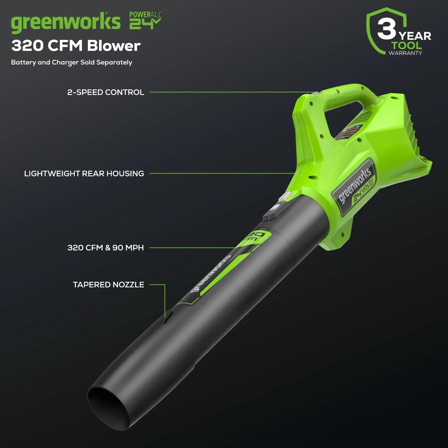 Greenworks 48V (24V x 2) High - Performance Cordless Yard Tool Combo: 21" self propelled lawn mower, 12" Trimmer & Blower, with 3 Batteries & 2 Chargers