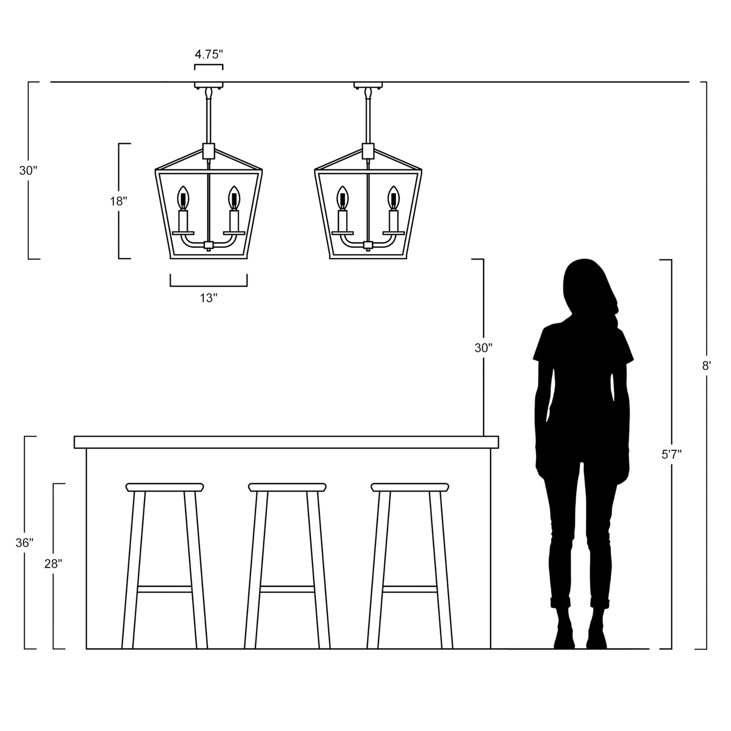 JONATHAN Y Pagoda 4-Light Iron Pendant, 13in Rustic, Bohemian, Faux Wood-Oil Rubbed Bronze, Model JYL1322A