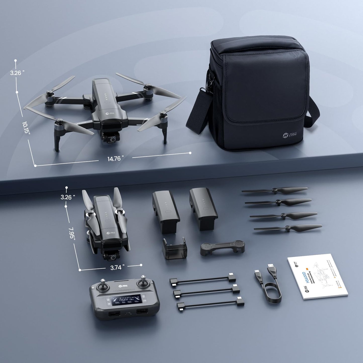Holy Stone Sentinel HS600D 3-Axis Gimbal Drone with Camera for Adults, Professional 8K Photo, Level-6 Wind Resistance, 6KM Transmission, 80-Min Flight, Smart Track, Auto Return & Beginner Mode