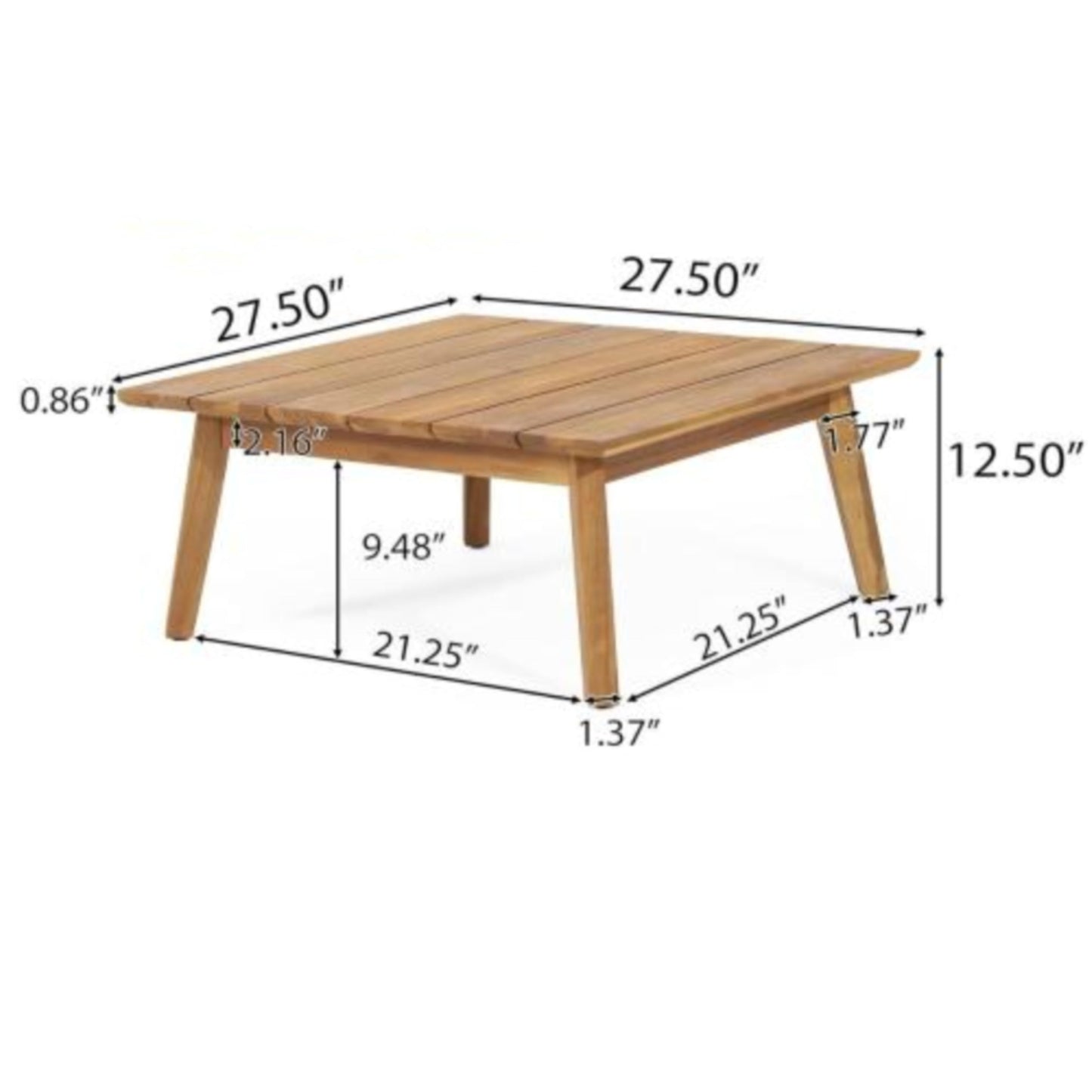 Merax 4 Piece Patio Outdoor Furniture Set, All-Weather Curved Acacia Wood V-Shaped Sofa with Cushions,1 Coffee Table, Conversation Set for Backyard Deck Poolside, Seats 5 Adult, Teak+ Beige