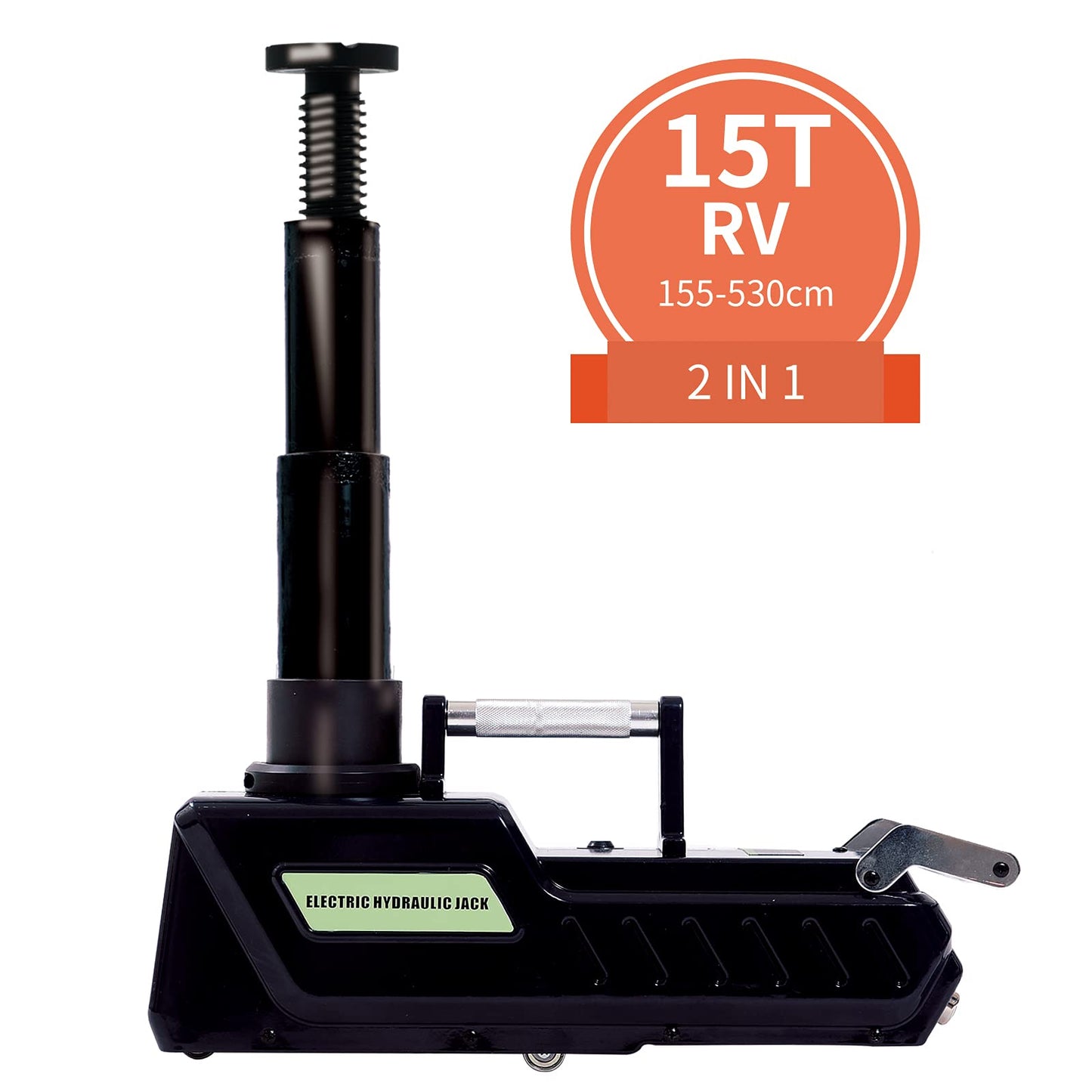 E-HEELP 15 Ton Electric Hydraulic Jack, 12V DC Heavy Duty Truck Floor Jack with LED Light for RV, SUV, Van, Sedan, Trucks (7.8-20.4 Inch Lift Range)