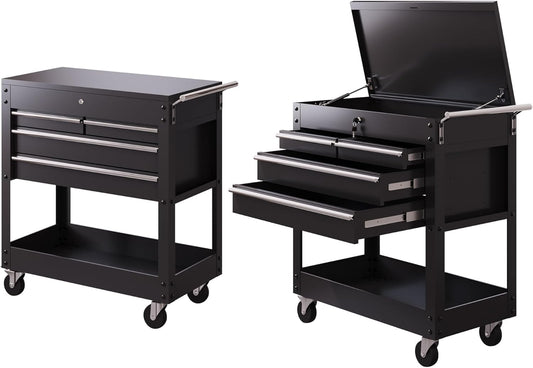 4-Drawer Rolling Tool Chest, Steel Tool Cart with Lock, Drawers, Wheels