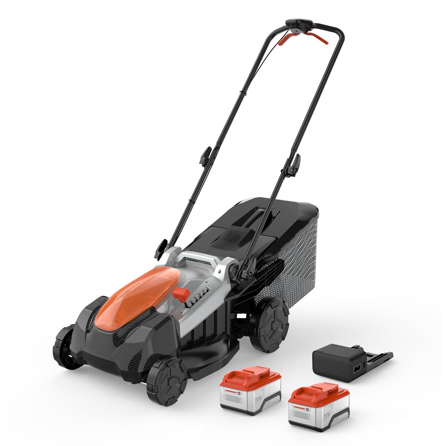 18 Inch Brushless Lawn Mower, 40V Cordless Electric Mower with 6-Position Height Adjustment, Push Mower for Garden Yards, 2×5.0Ah Batteries & Charger Included