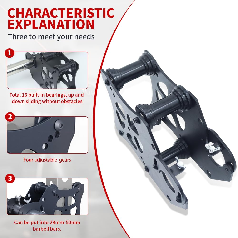 Pulley System Gym Power Rack Attachments Smith Machine Attachments Cable Pulley Attachments for Gym Home Cable Crossover Bench Press Deep Squat for 2" Olympic Barbell 2" Weight Plate (Set-B1)