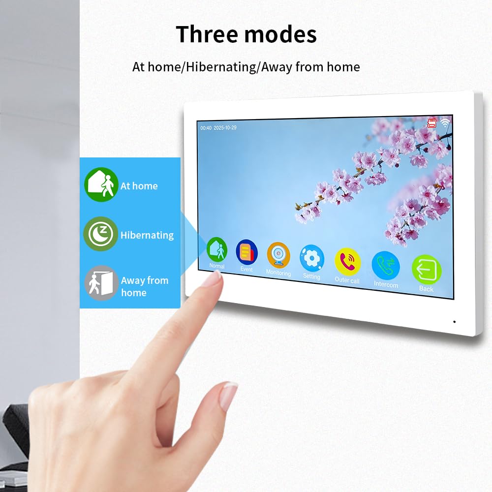 Wired IP Video Apartment Intercom System,1080P Camera and 7 inch Touch Monitor,Video Door Phone Kit Two-Way Audio Motion Detected with POE for Home,Tuya (1 Doorbell + 1 Monitor + 1 POE)