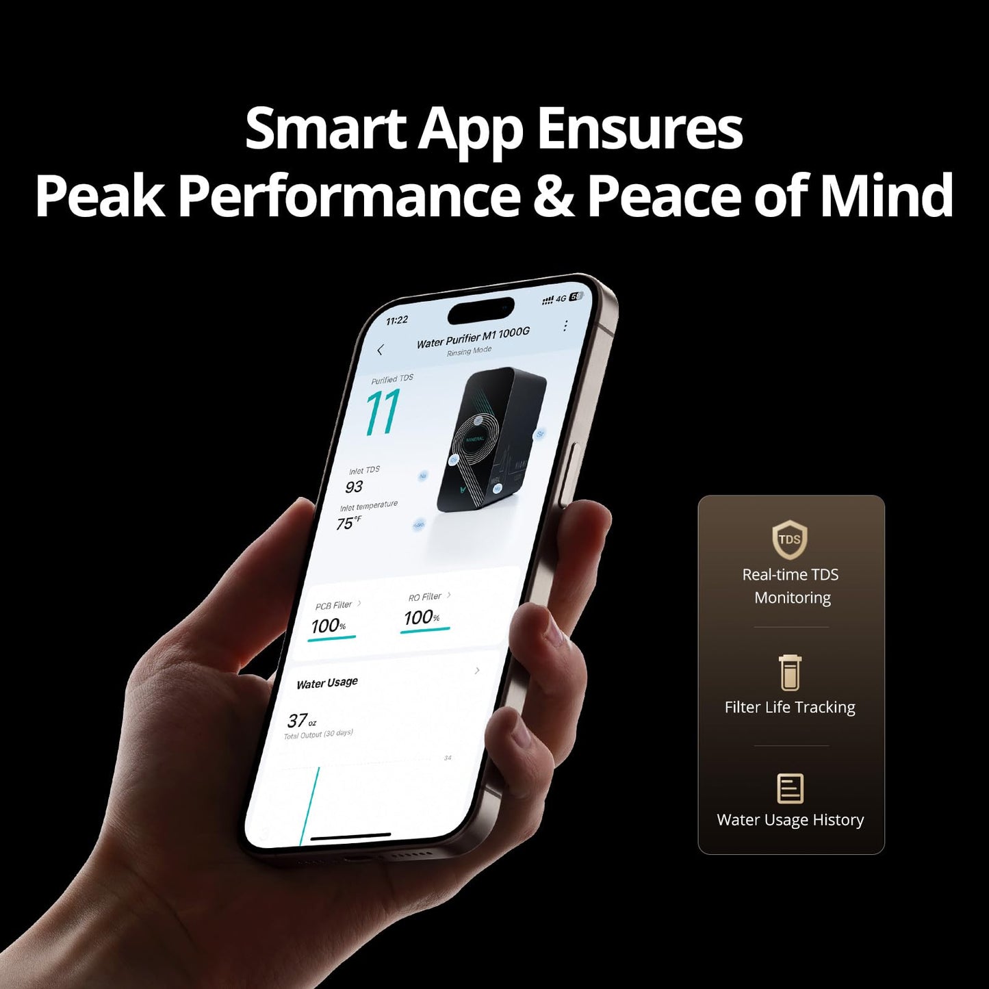VIOMI Master M1 1000 GPD Reverse Osmosis Alkaline Mineralization pH+ Water Filter, Lead & PFAS Reduction, Under Sink Tankless RO System, NSF/ANSI 42 & 58 & 372, Smart Faucet & App Monitor, BPA Free