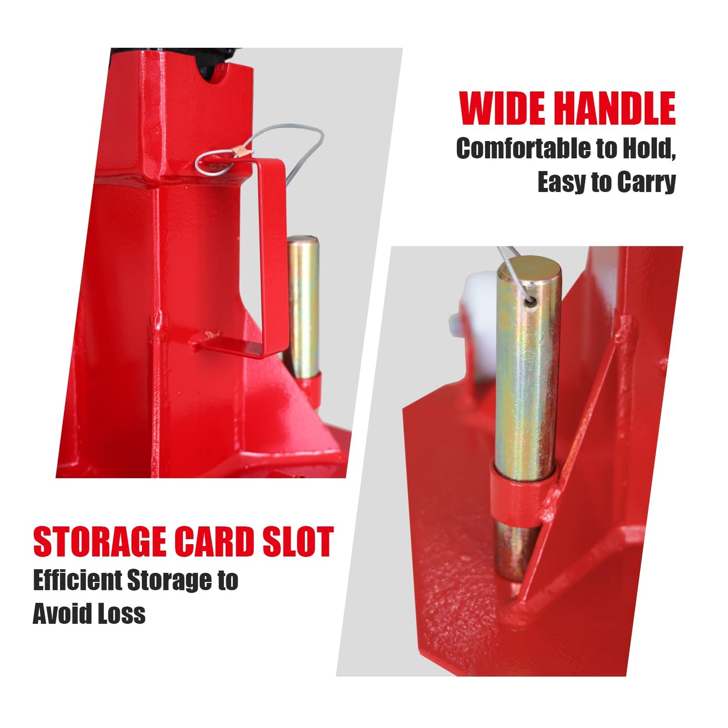 Big RED ATZ120006P Torin Heavy Duty Jack Stands: Pin Style Jack Stand with 2 Casters and Handle, Easily Portable Car Stand for Car SUV, Truck and Pick Up, 12 Ton (24,000 lb) Capacity, Red
