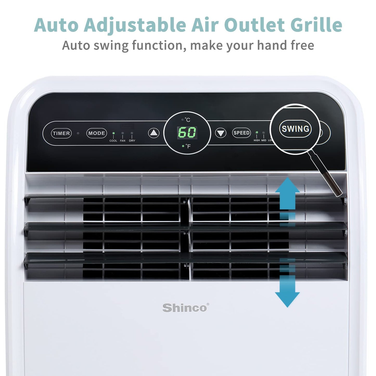 Shinco 12,000 BTU Portable Air Conditioner, Portable AC Unit with Built-in Cool, Dehumidifier&Fan Modes for Room up to 450 sq.ft, with Remote Control, 24 Hour Timer, Installation Kit