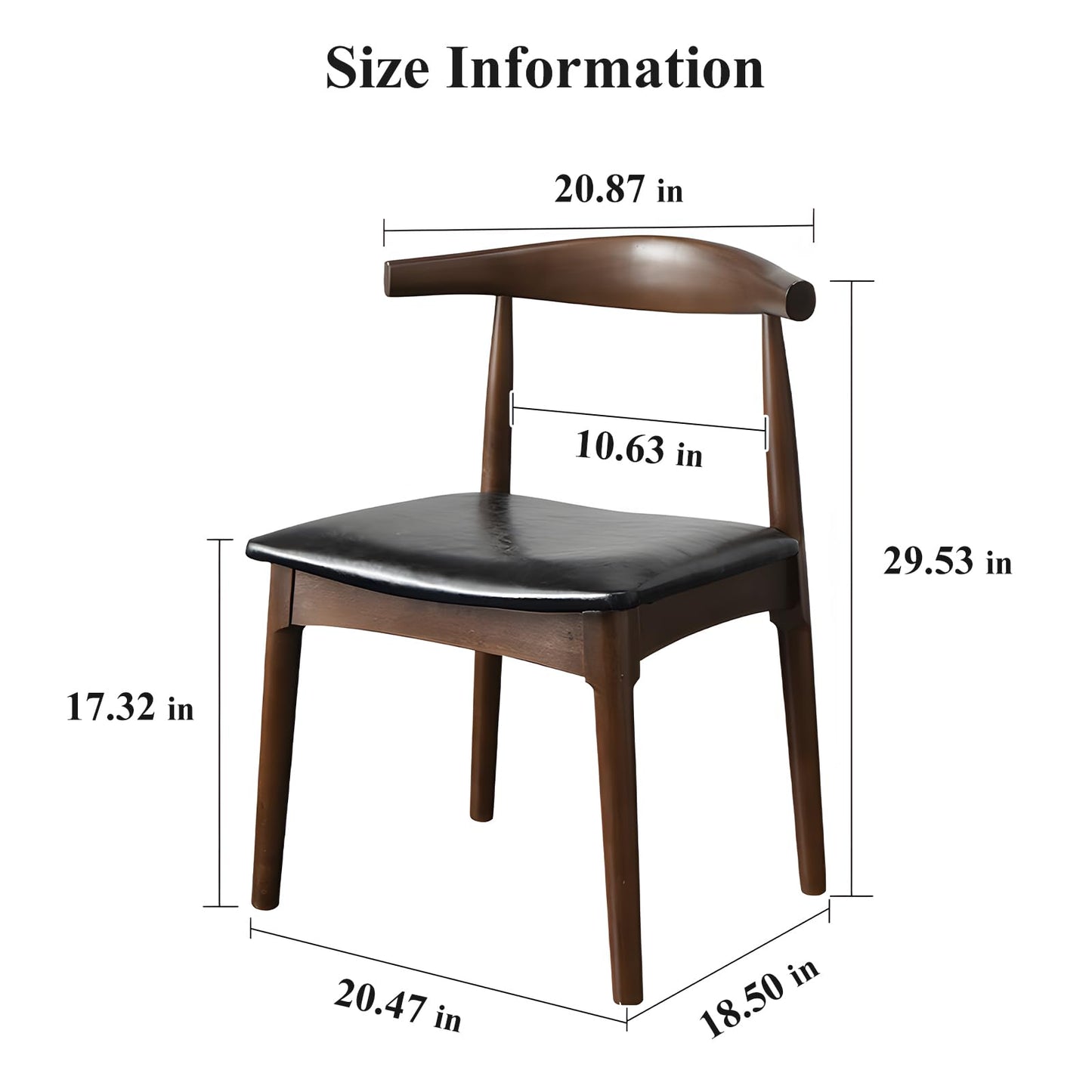 Cttasty Office Chair, Wood Desk Chair with Upholstered PU Leather, Computer Chair, Modern Dining Chair, Mid Century Dining Chair, Wood Accent Chair,Walnut Chair