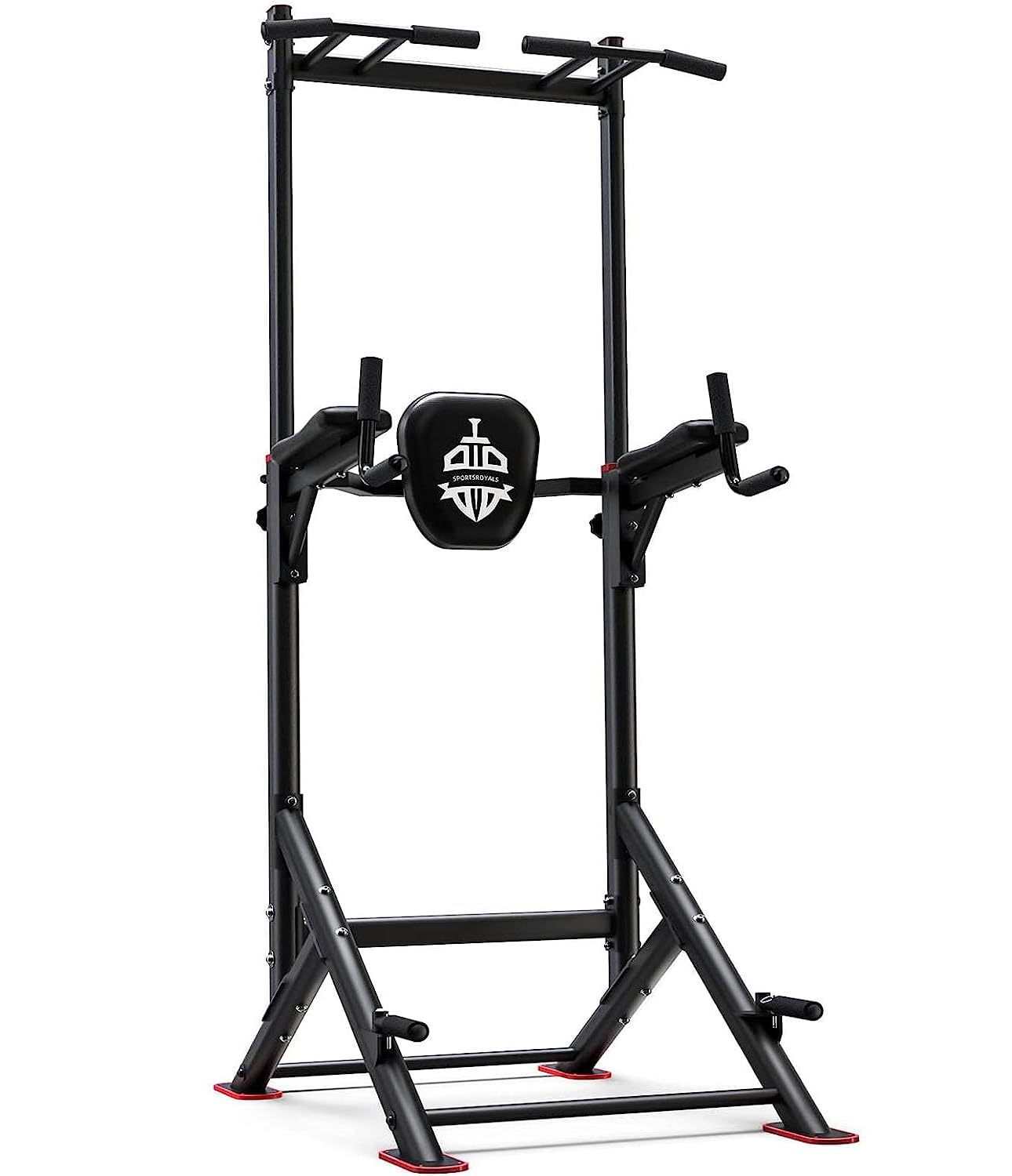 SPORTSROYALS PT2 Power Tower Pull Up Bar Station, 450LBS Stable Pull Up Dip Station for Home Gym Strength Training Equipment | FED Fitness