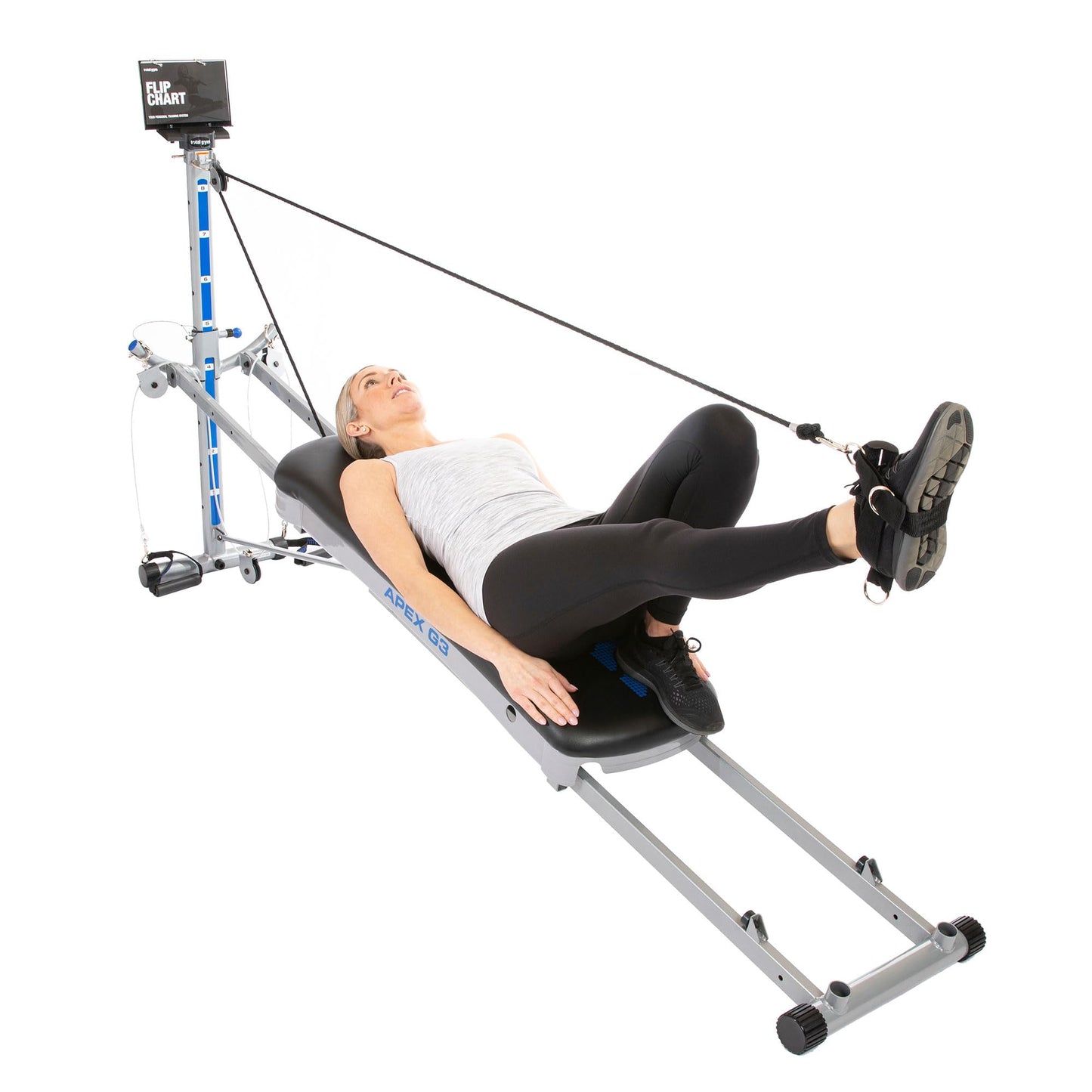 Total Gym Apex G3, Slim-Frame Incline Bodyweight Training Home Exercise Machine w/ 8 Levels of Resistance, Squat Stand, & Basic Accessory Set