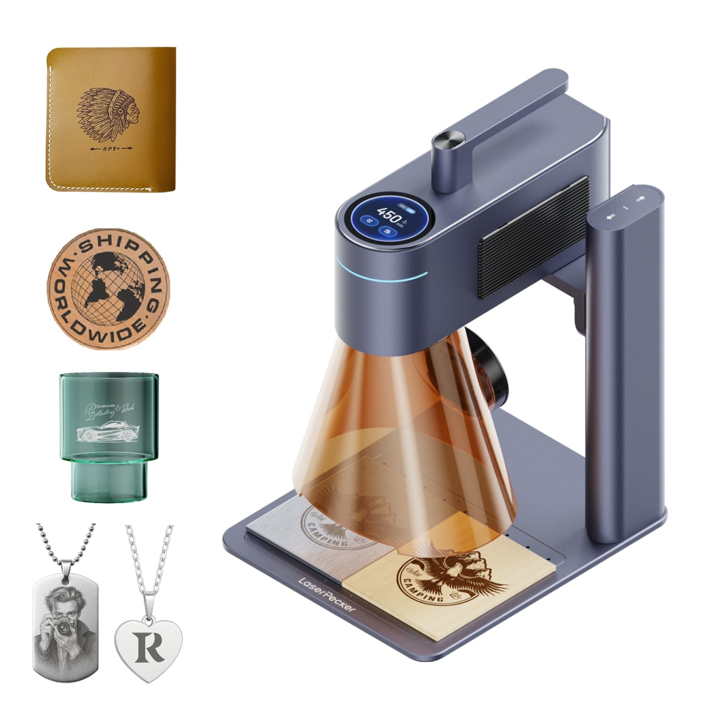LaserPecker LP4 Laser Engraving Machine (Basic), 2W IR + 10W Diode Dual Laser Engraver 4000mm/s Ultra-Fast Speed Multi-Angle Engraving for Almost All Materials