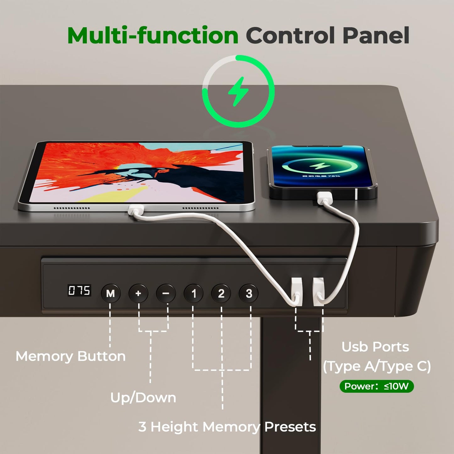 JYLH JOYSEEKER Electric Standing Desk with Drawer, 35" x 20" Whole Piece Tabletop Small Sit Stand Table, Height Adjustable Desk with Storage & USB Ports, Quick Install Home Office Computer Desk, Black