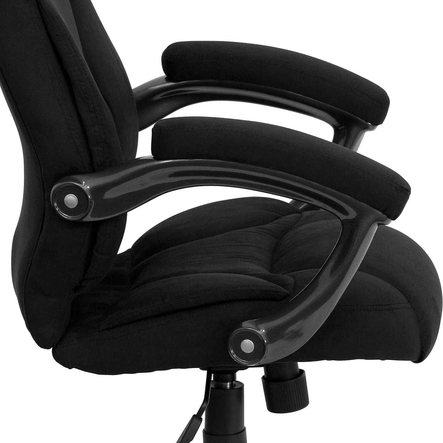 Flash Furniture Jessie High Back Black Microfiber Contemporary Executive Swivel Ergonomic Office Chair with Arms