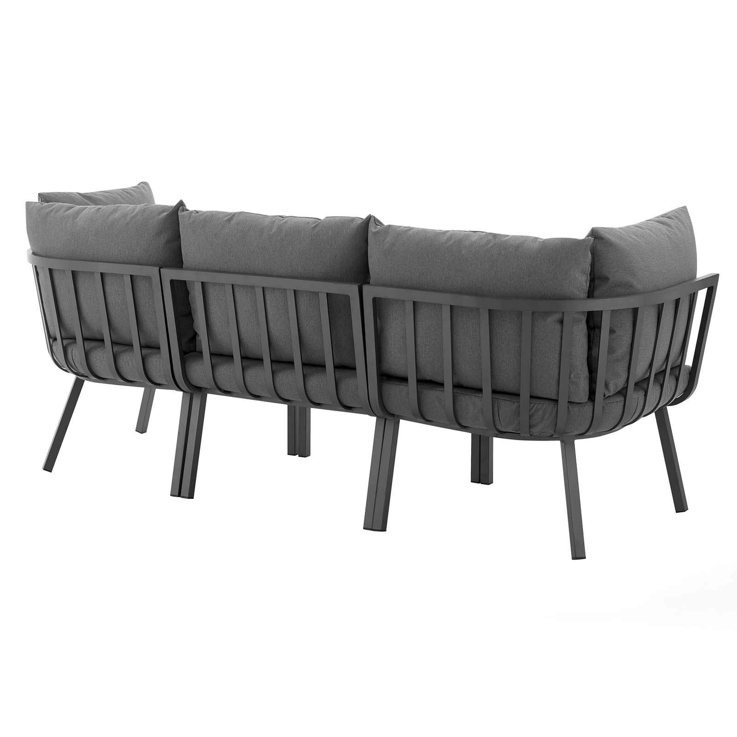 Modway Riverside Outdoor Furniture, 3-Piece Set, Gray Charcoal